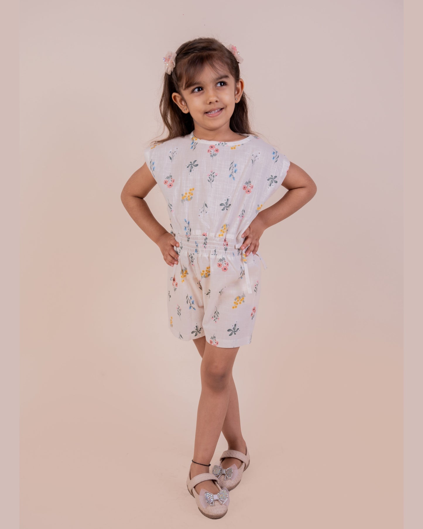 Floral Print Half Jumpsuit