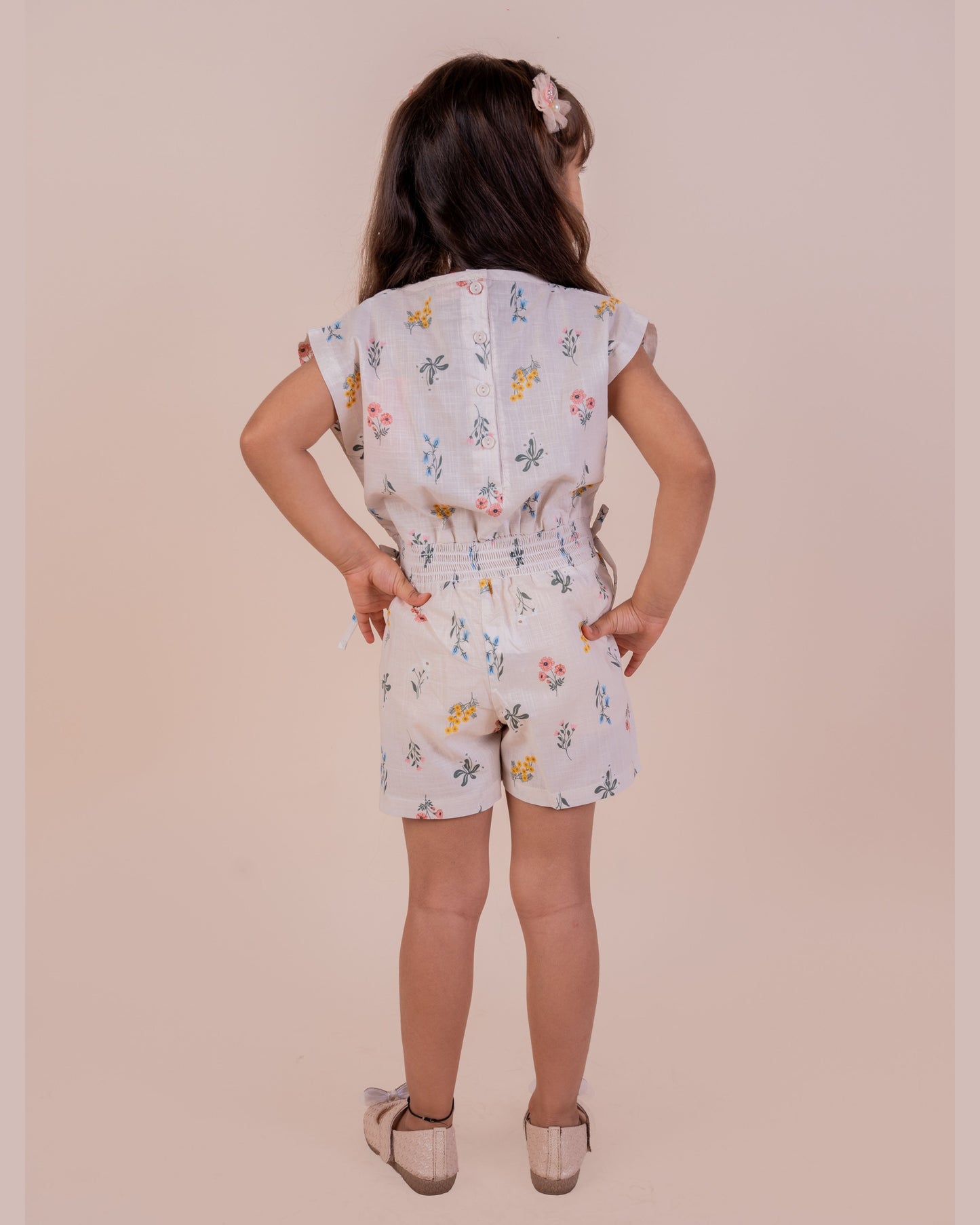 Floral Print Half Jumpsuit