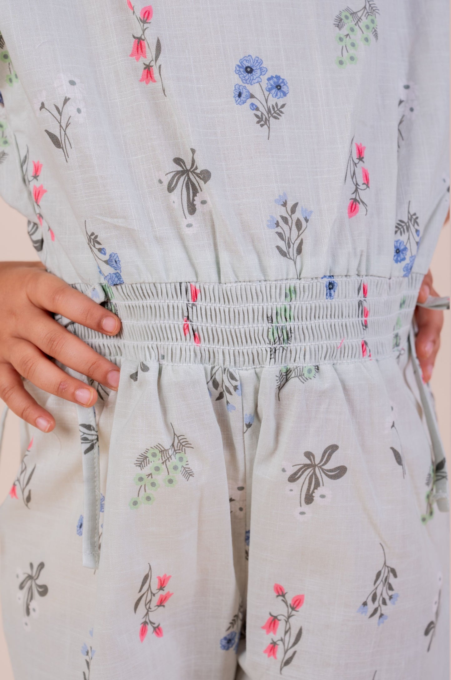 Floral Print Half Jumpsuit