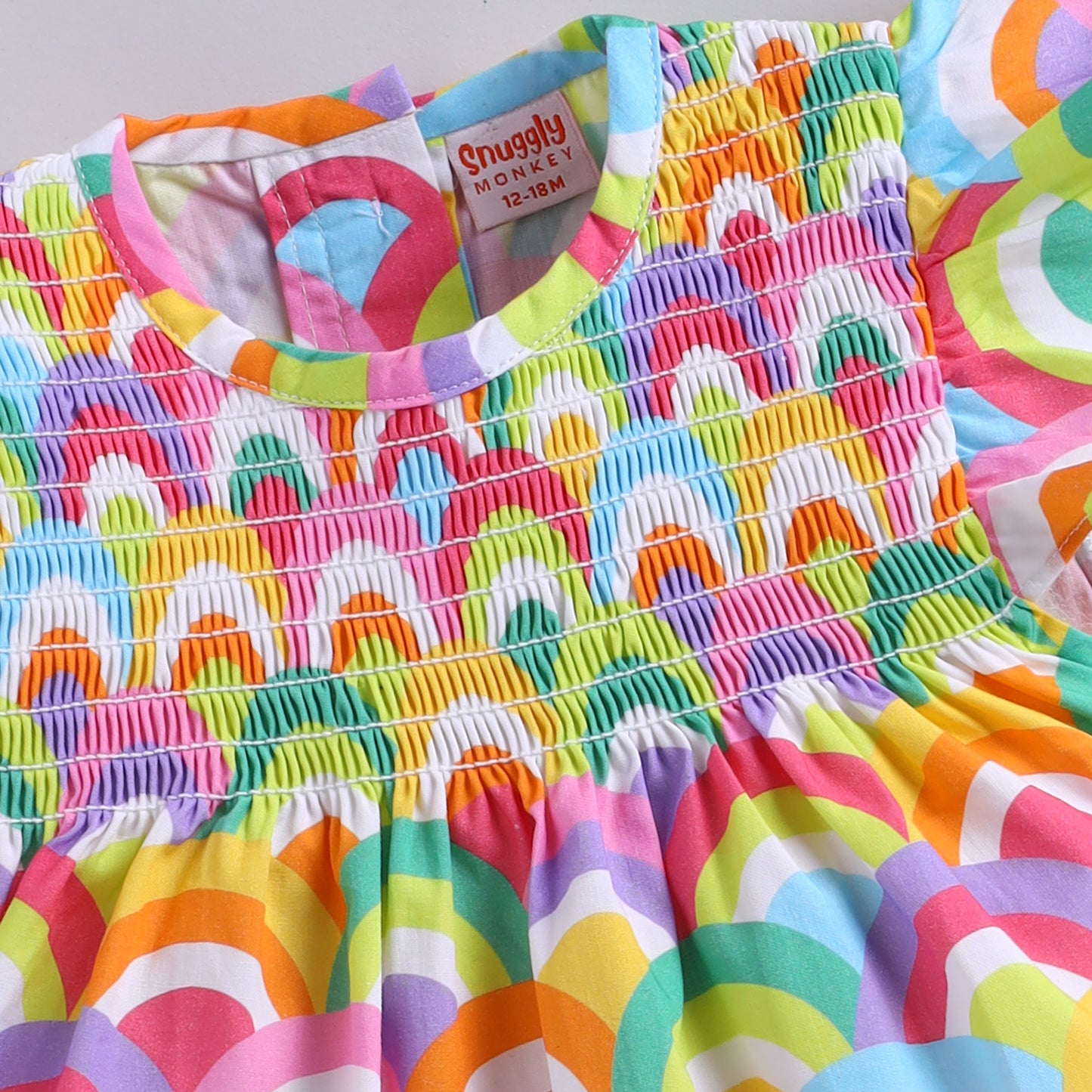 Rainbow Print Cotton Top & Shorts Set for Girls