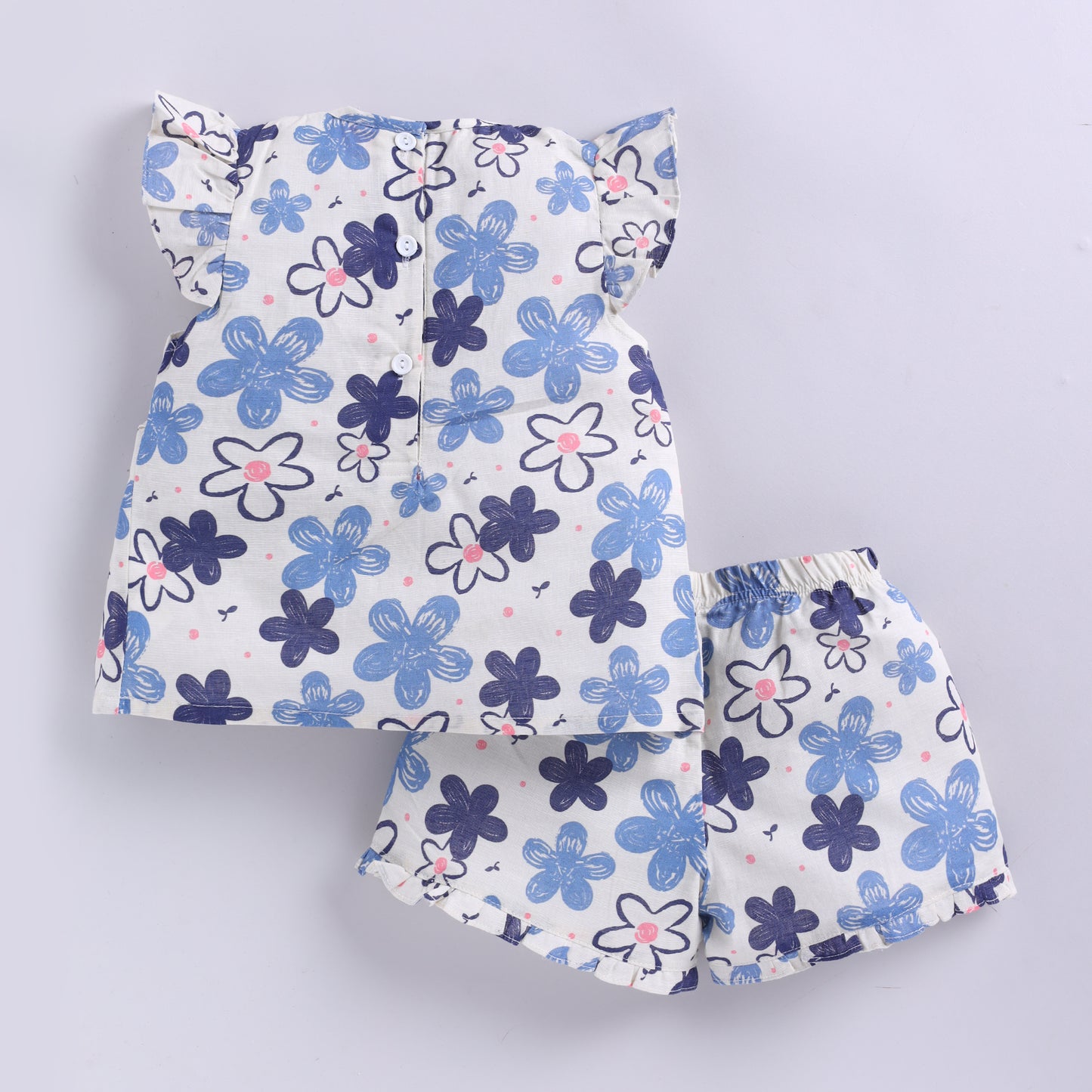 Girls floral print top with shorts set