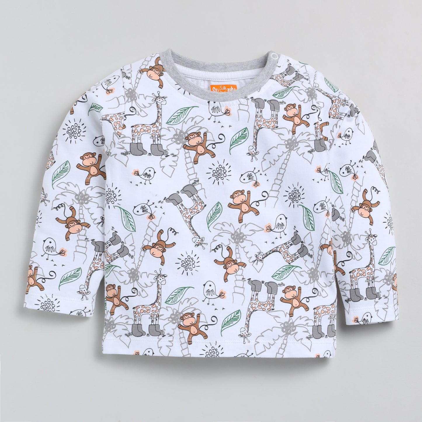Animals Print Full-Sleeves Nightsuit