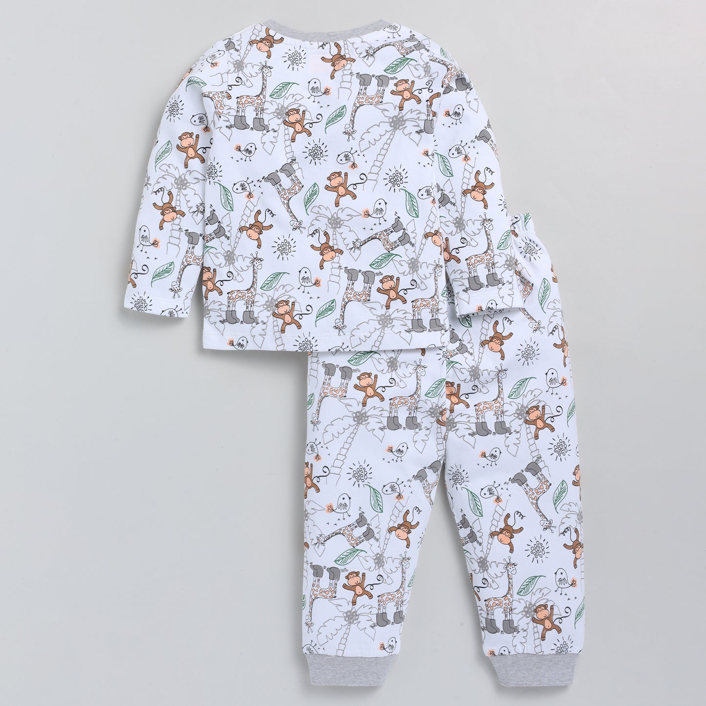 Animals Print Full-Sleeves Nightsuit