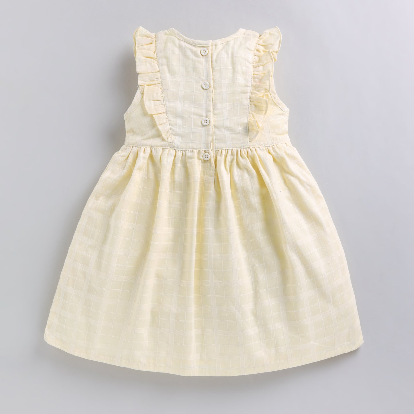 Pearl Embellished Ruffle Dress - Yellow