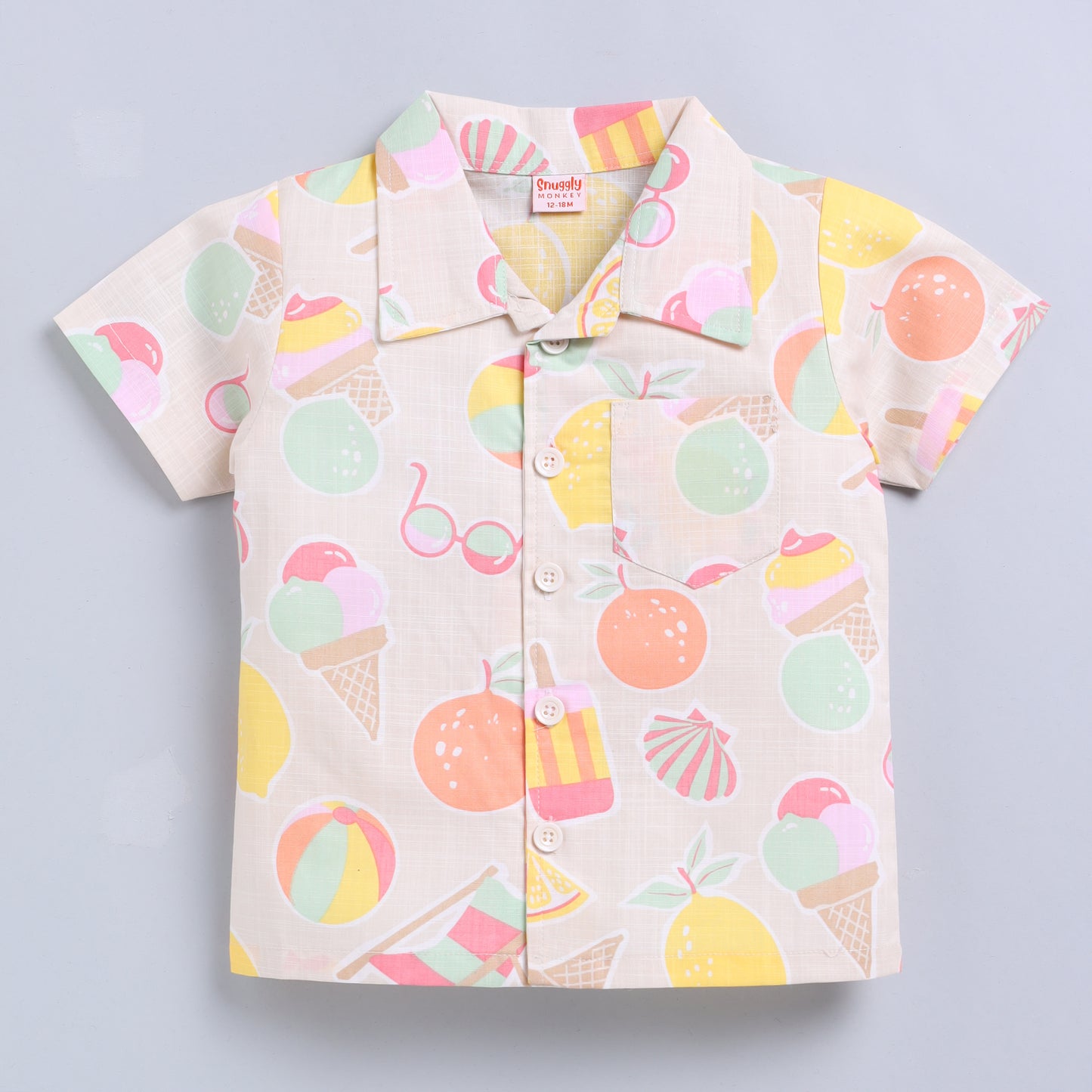 Summer Favourite Top with Shorts Set - Biege