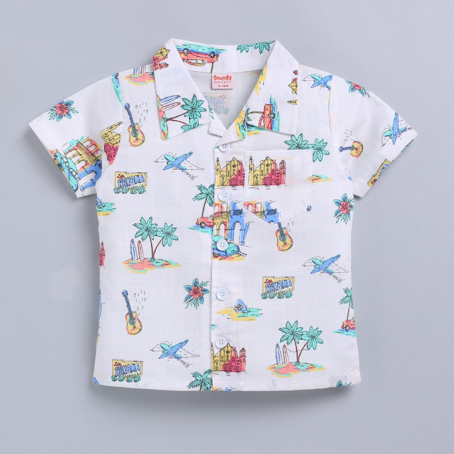 Beach Print Top with Shorts Set