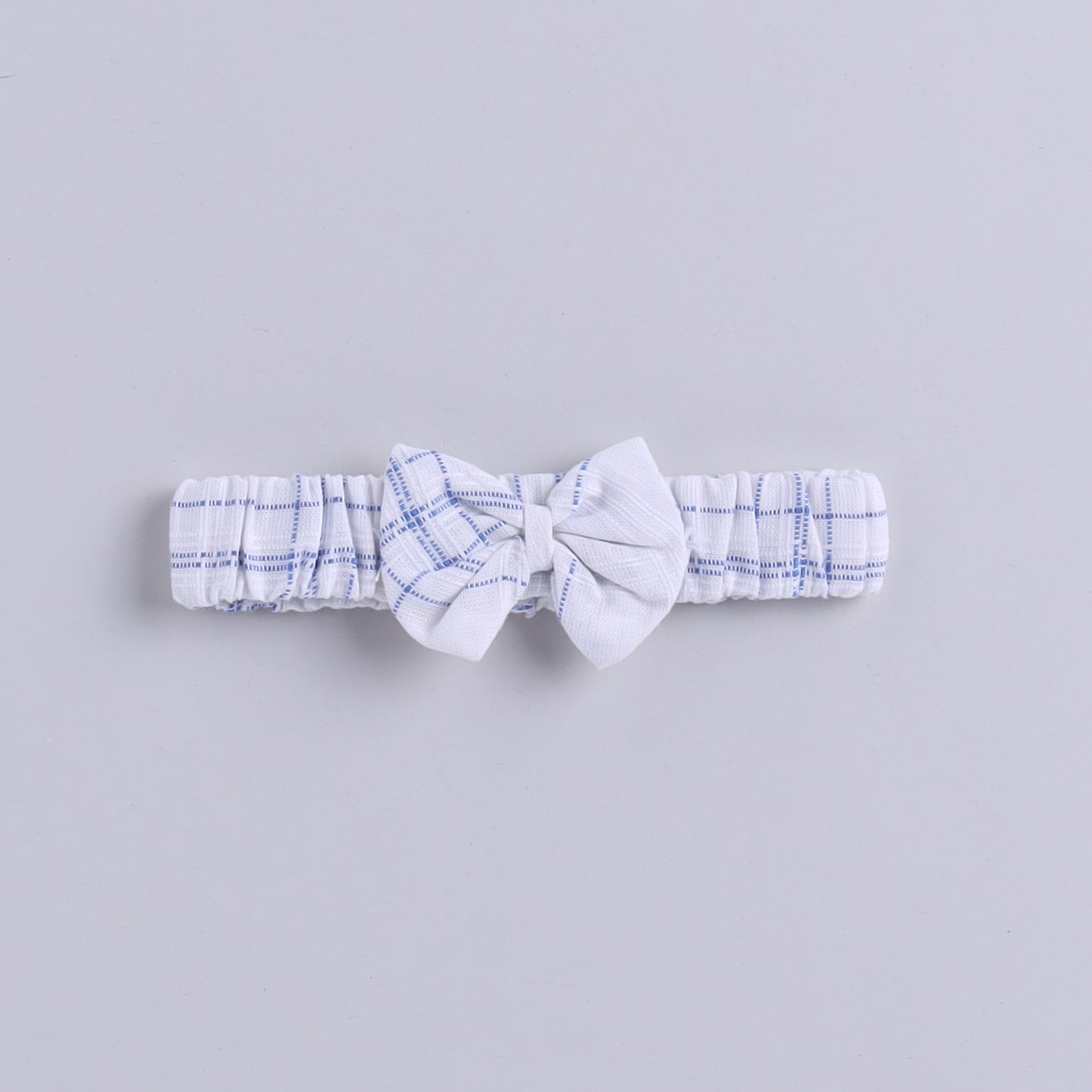 Plaid Pattern Smocking Frock with Matching Hairband