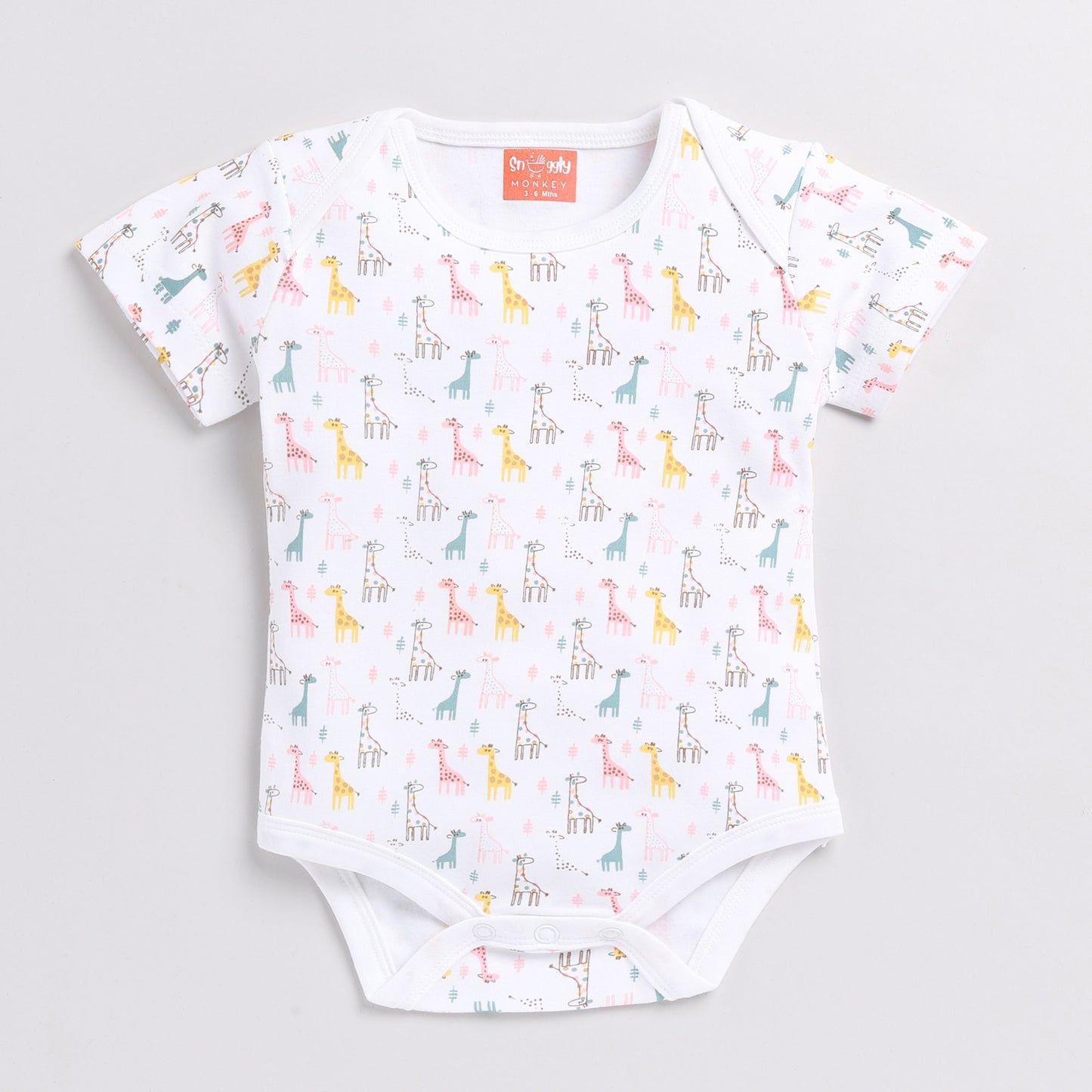 Pack of Three Giraffe Theme Onesies with Diaper Legging