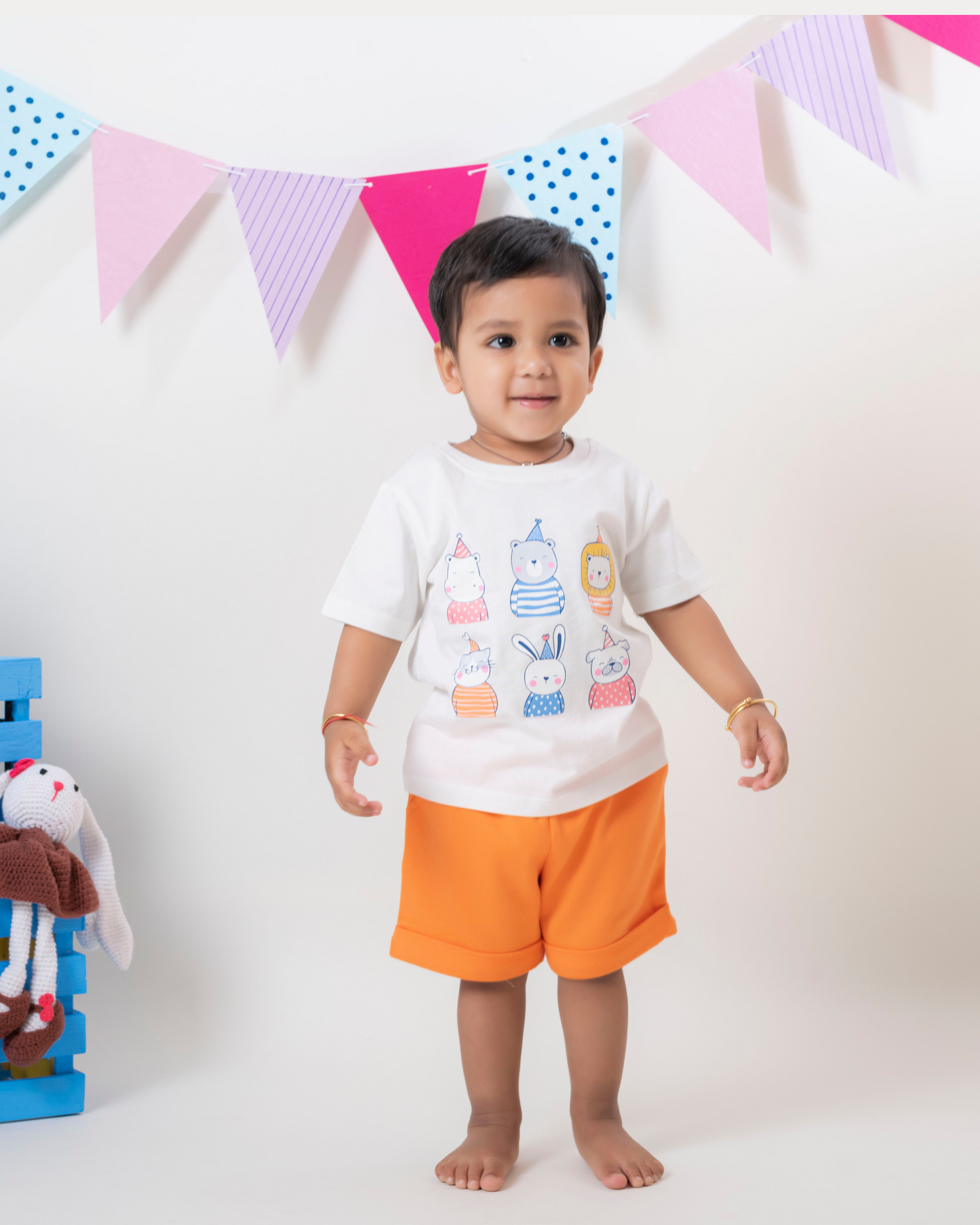 Animal Party-Themed Top with Shorts