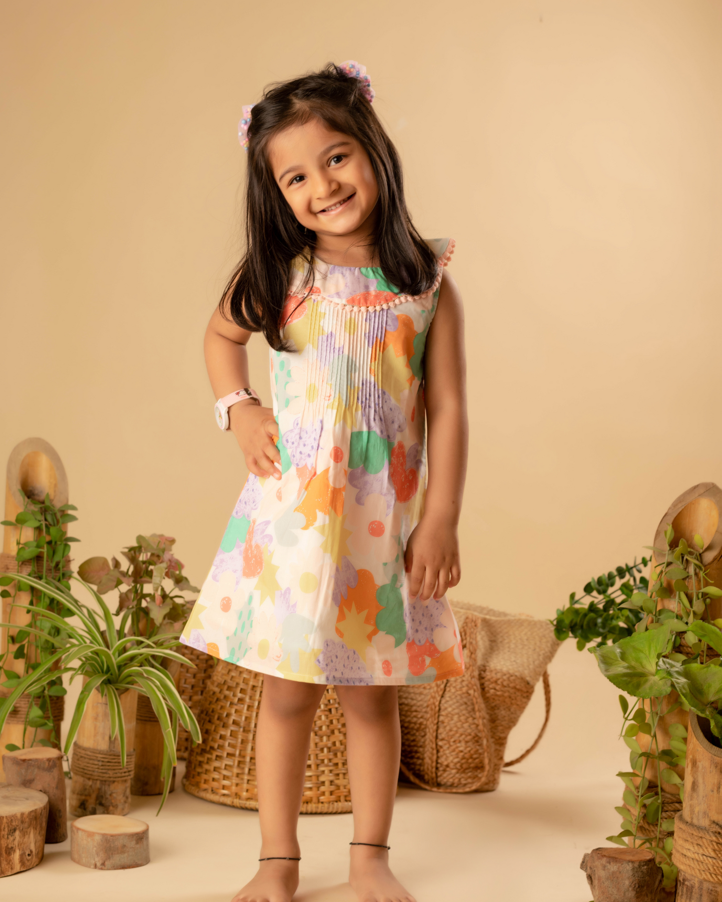 Floral Print Multicolour Summer Frock