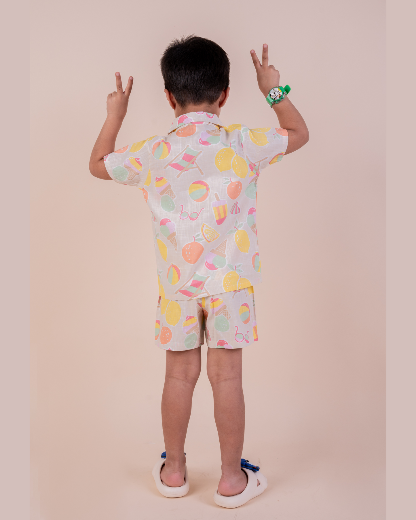 Summer Favourite Top with Shorts Set - Biege