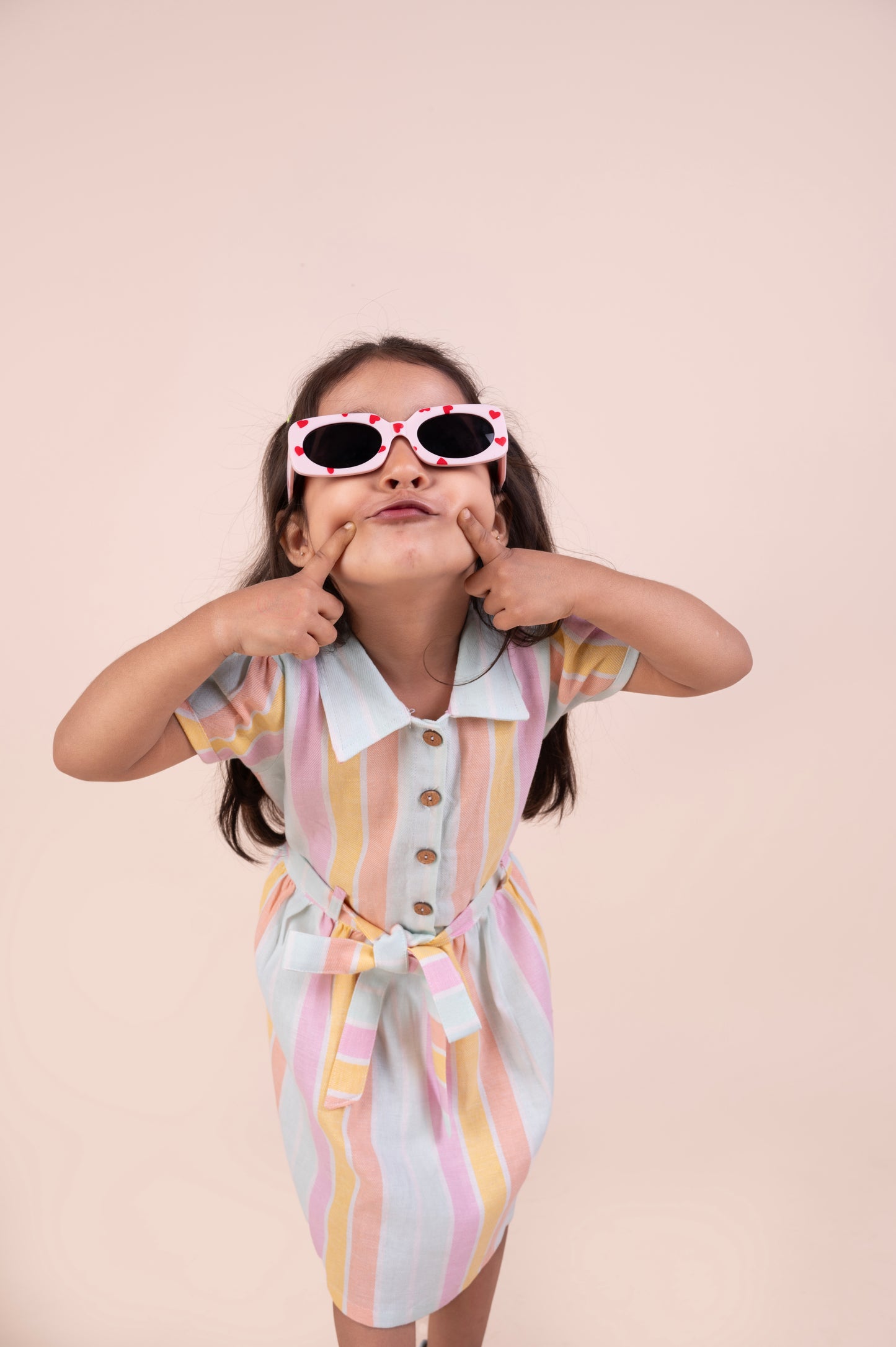 Multicolour stripes twill dress