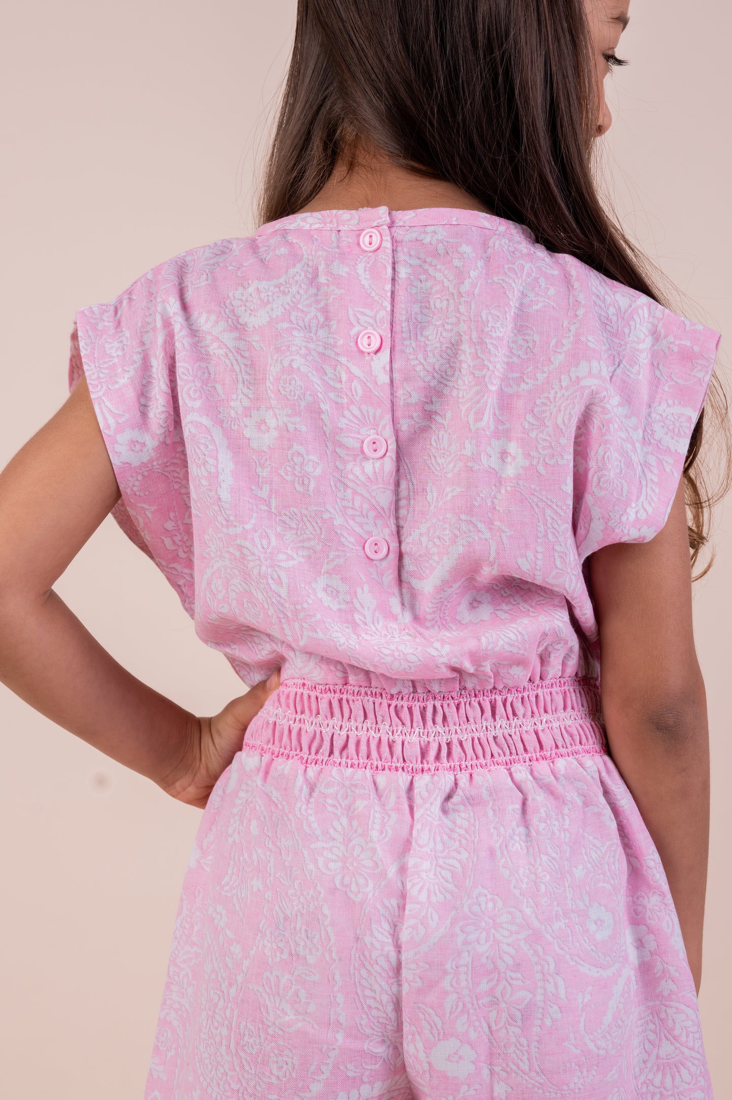 Pink Floral Print Jumpsuit