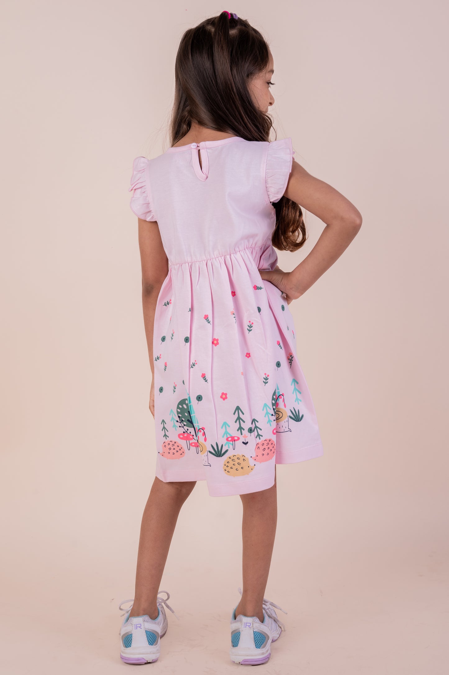 Pretty girl embroidered frock - Pink