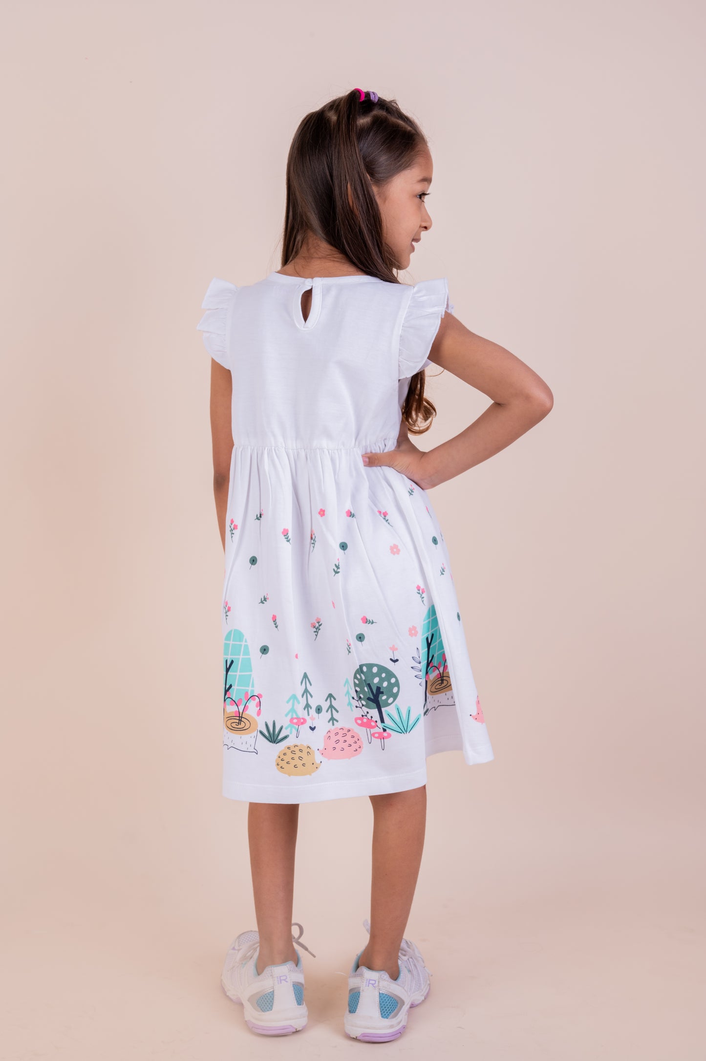 Pretty girl embroidered frock - White