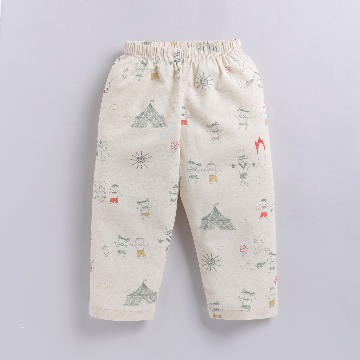 Linen Night Suit Set – Front Open Shirt & Pajama | Carnival Print