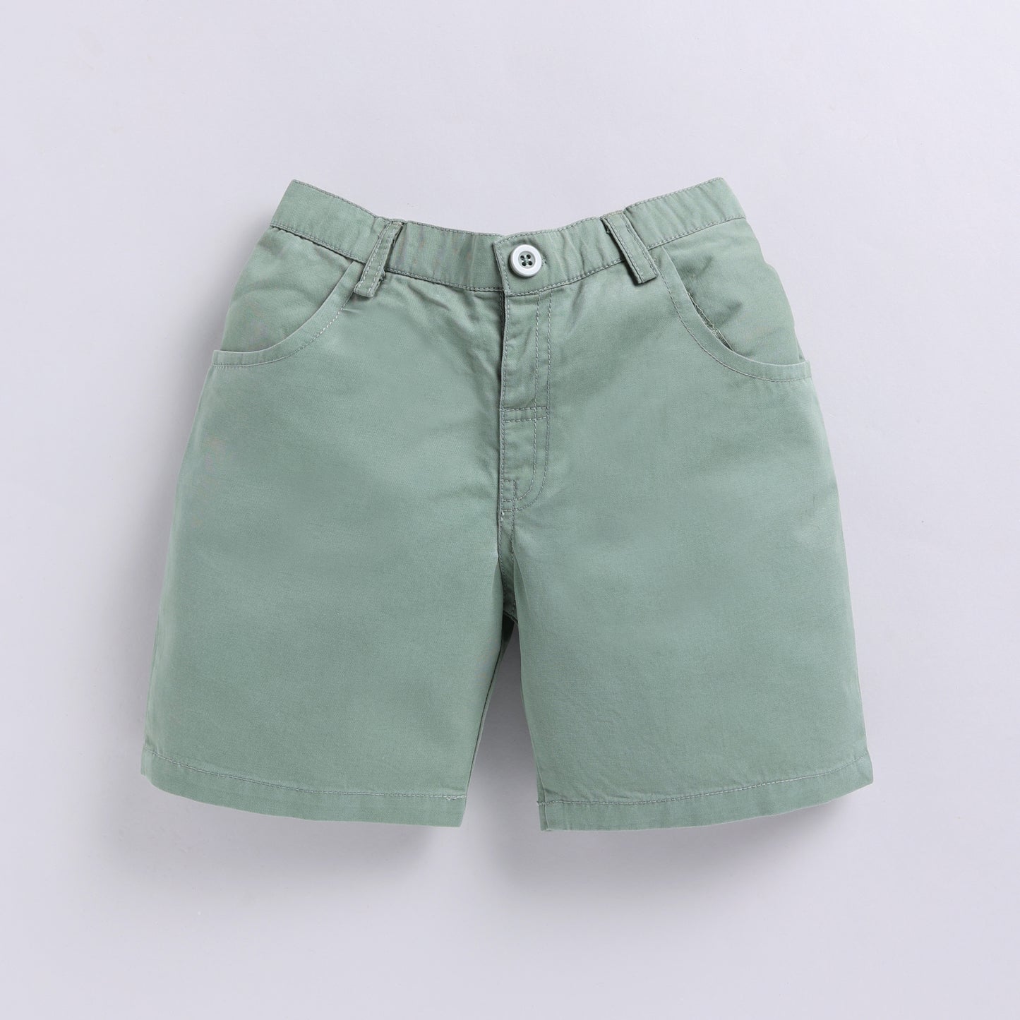 Checkered Car Print Shirt with Solid Shorts - Green
