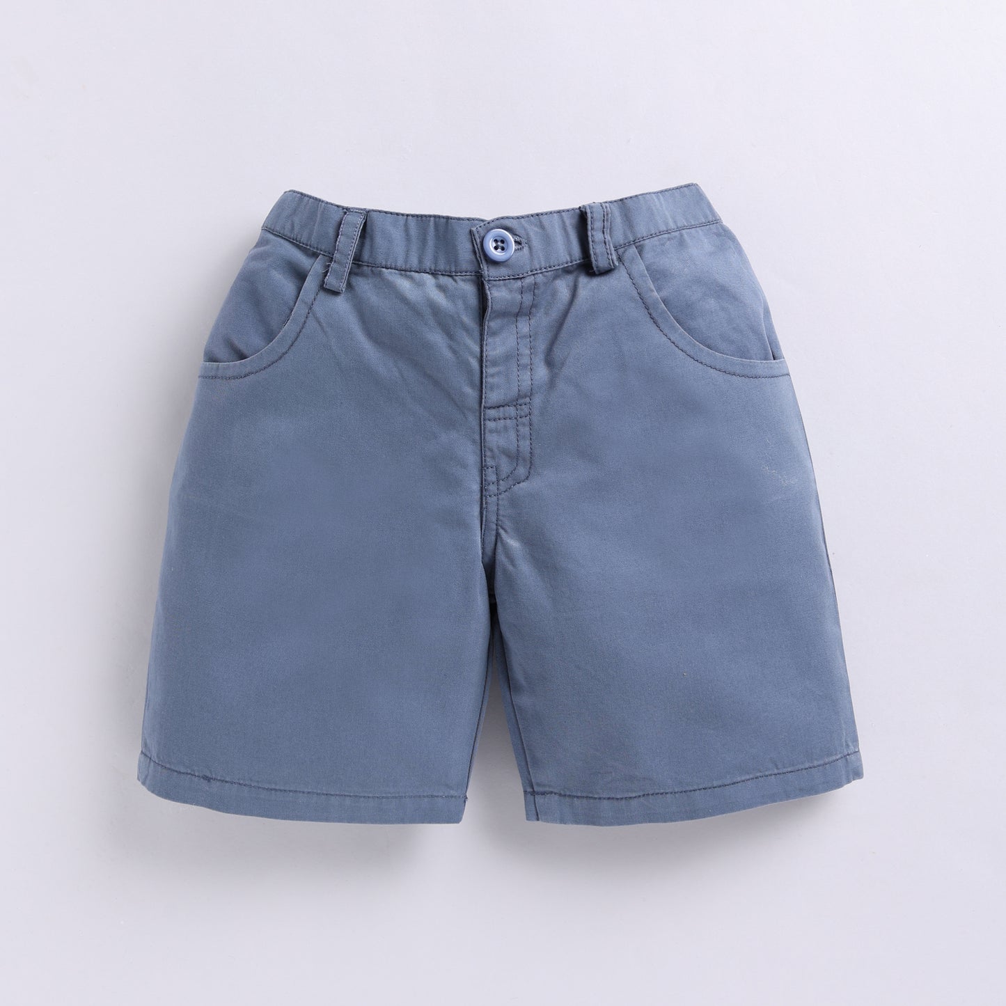 Checkered Car Print Shirt with Solid Shorts - Blue