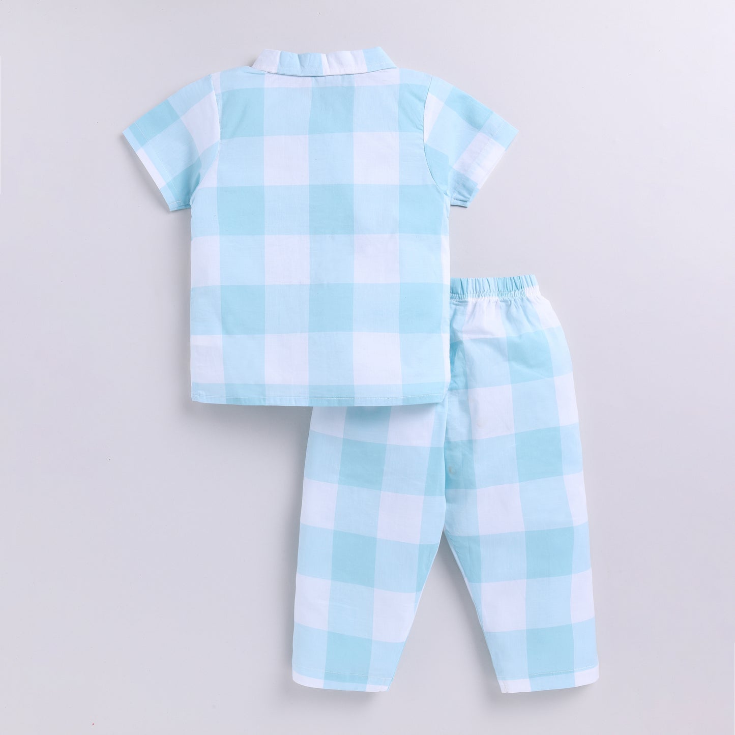 Checks Design Nightsuit Set - Blue