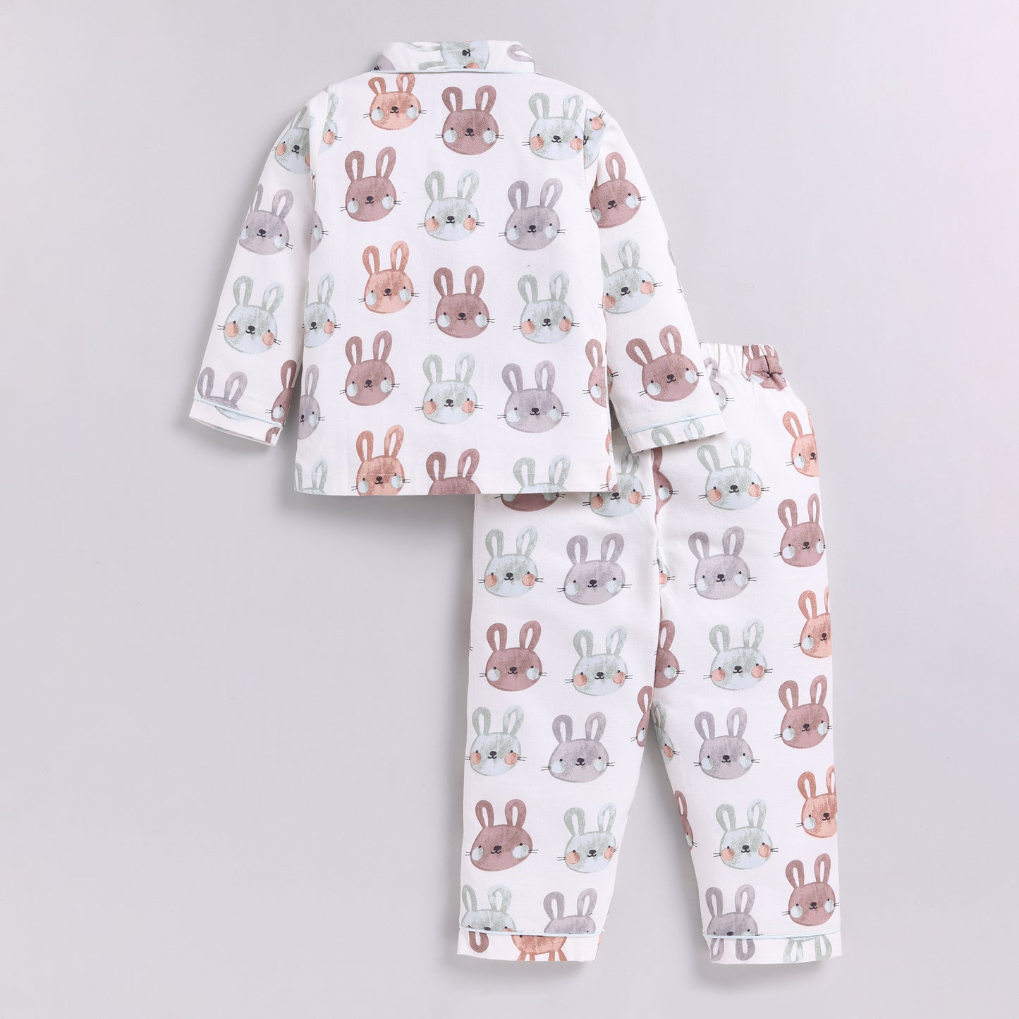 Bunny Print Full Nightsuit Set - Mint