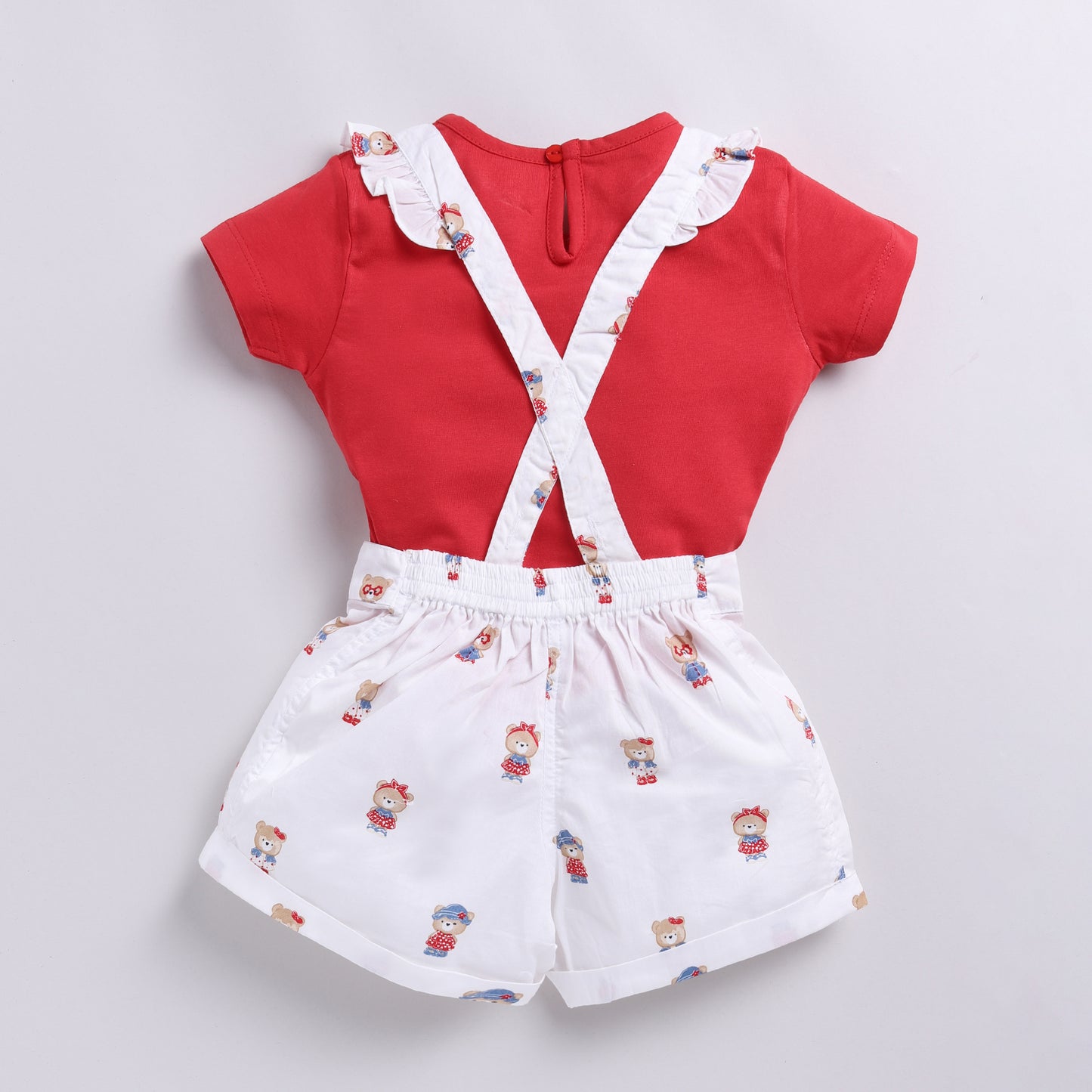 Teddy Print Romper with an Inner