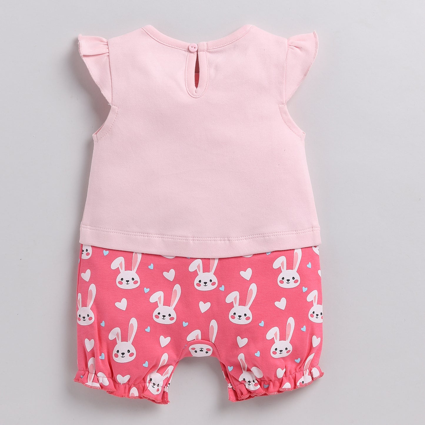 Bunny Print Pink Romper