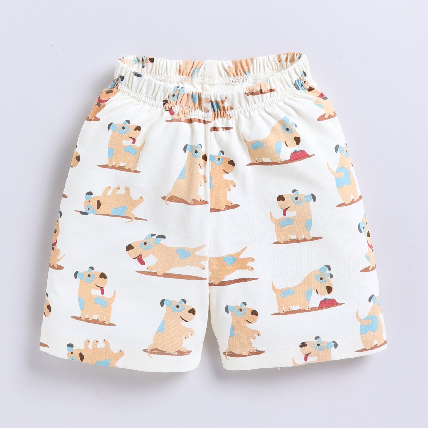 Cute dog print top with shorts set