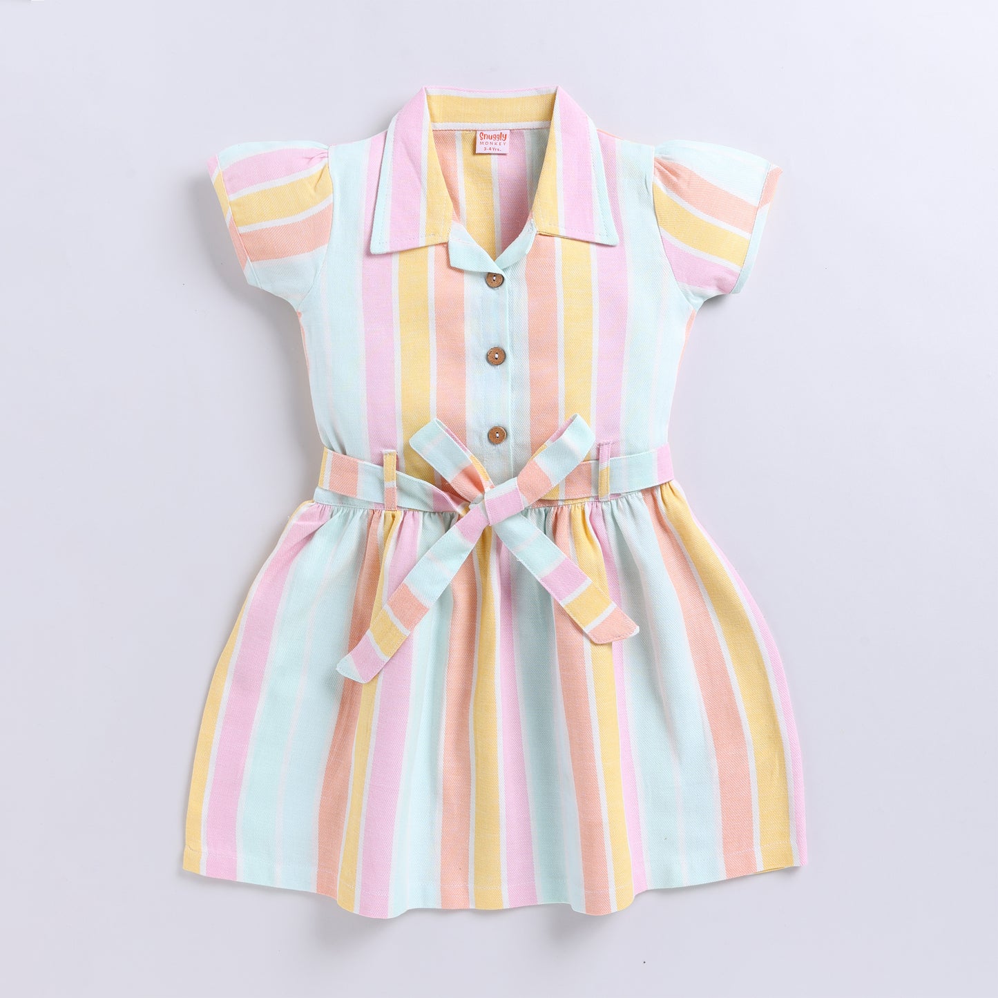 Multicolour stripes twill dress