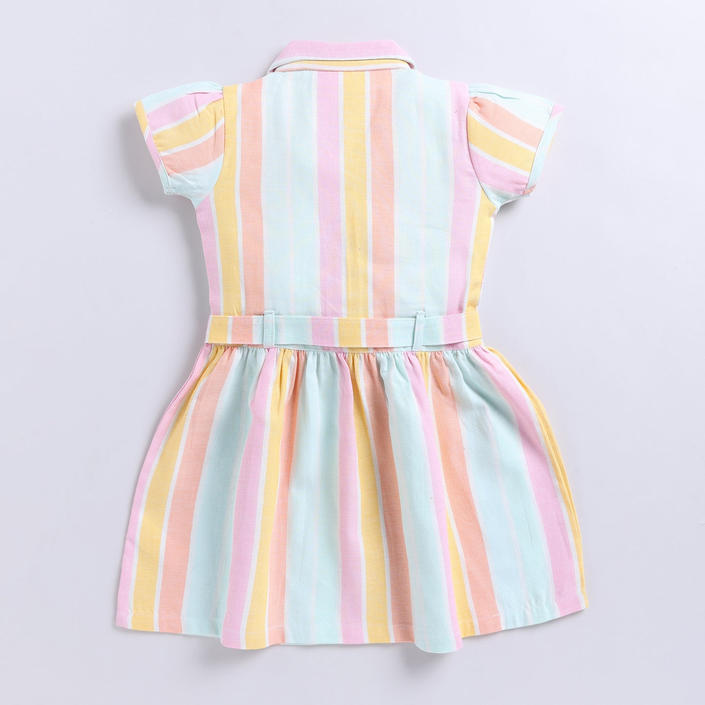 Multicolour stripes twill dress