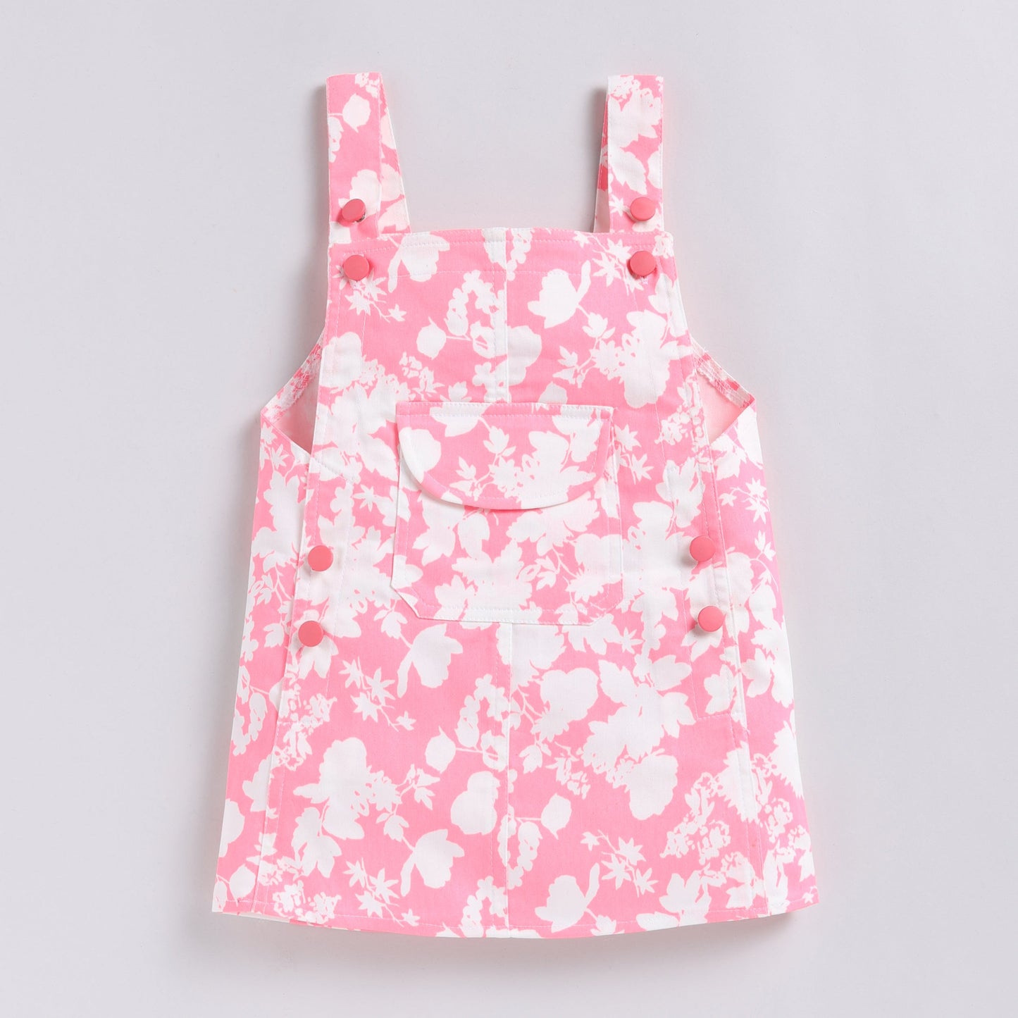 Neon Pink Floral Dungaree with Inner