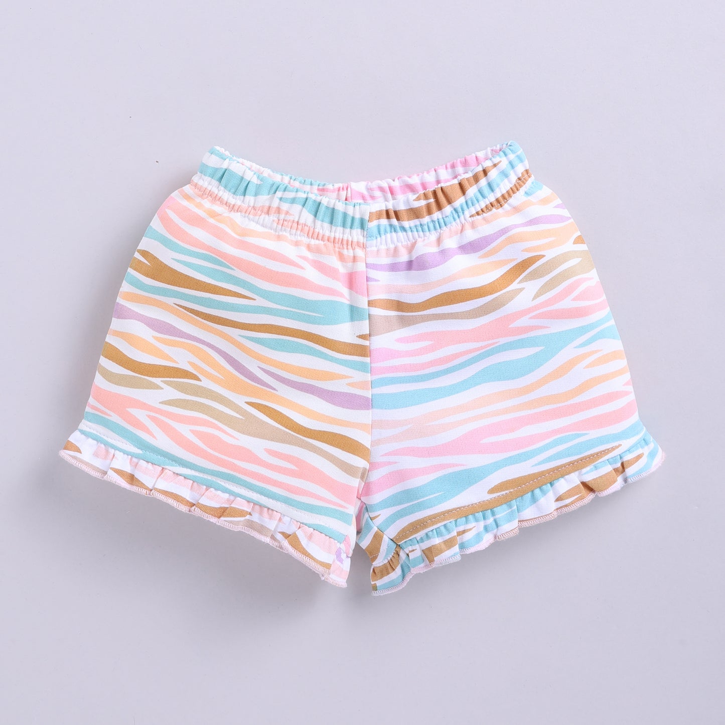 Glitter Print Zebra Design Top with Shorts