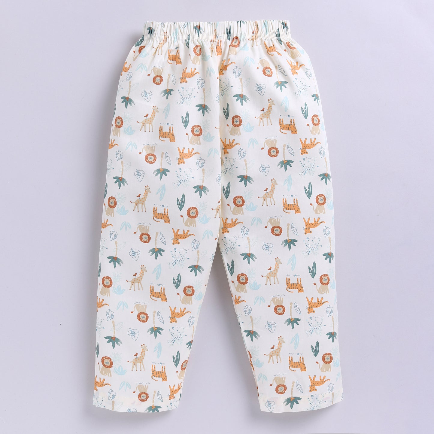 Jungle Animal Print Pyjama Set - Beige