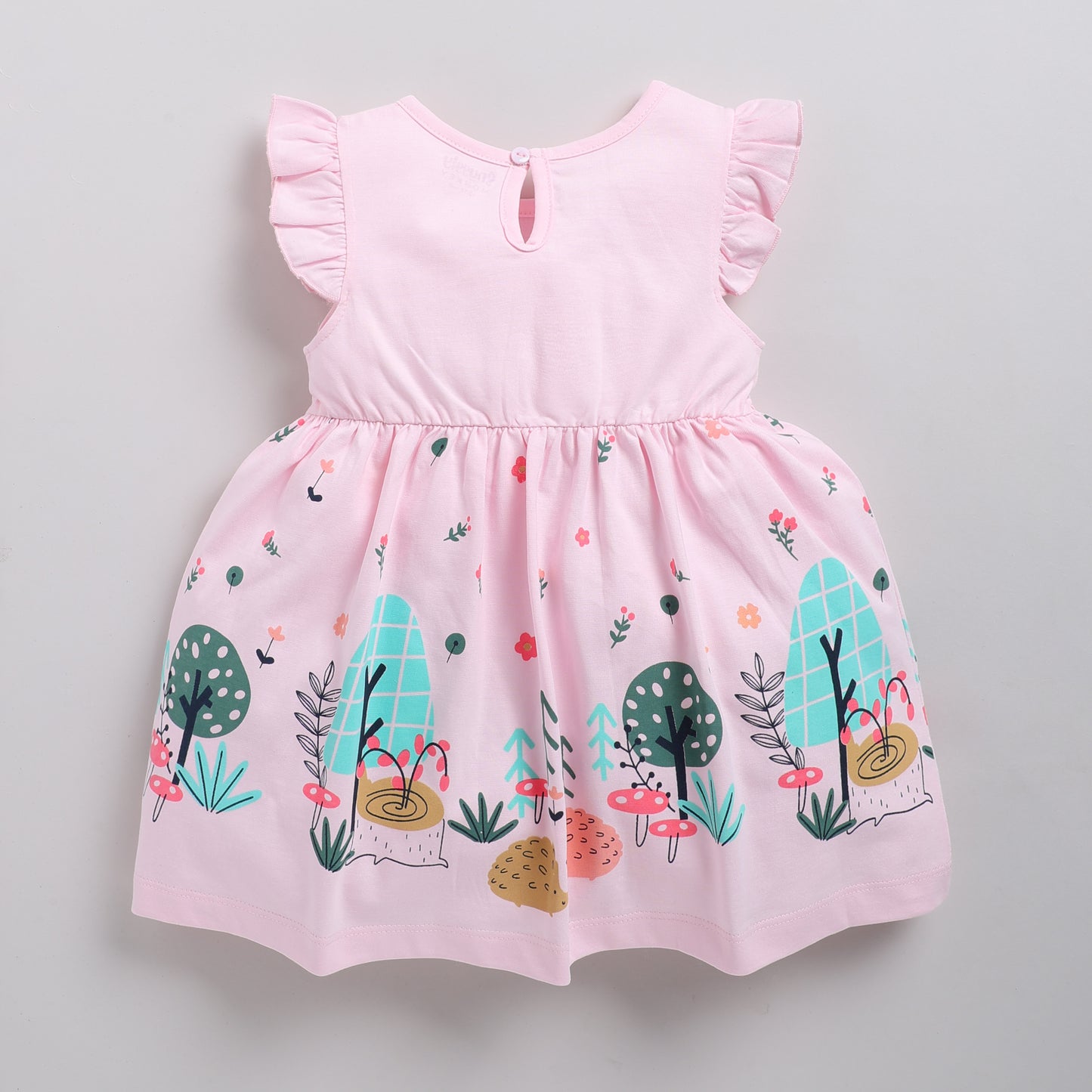 Pretty girl embroidered frock - Pink