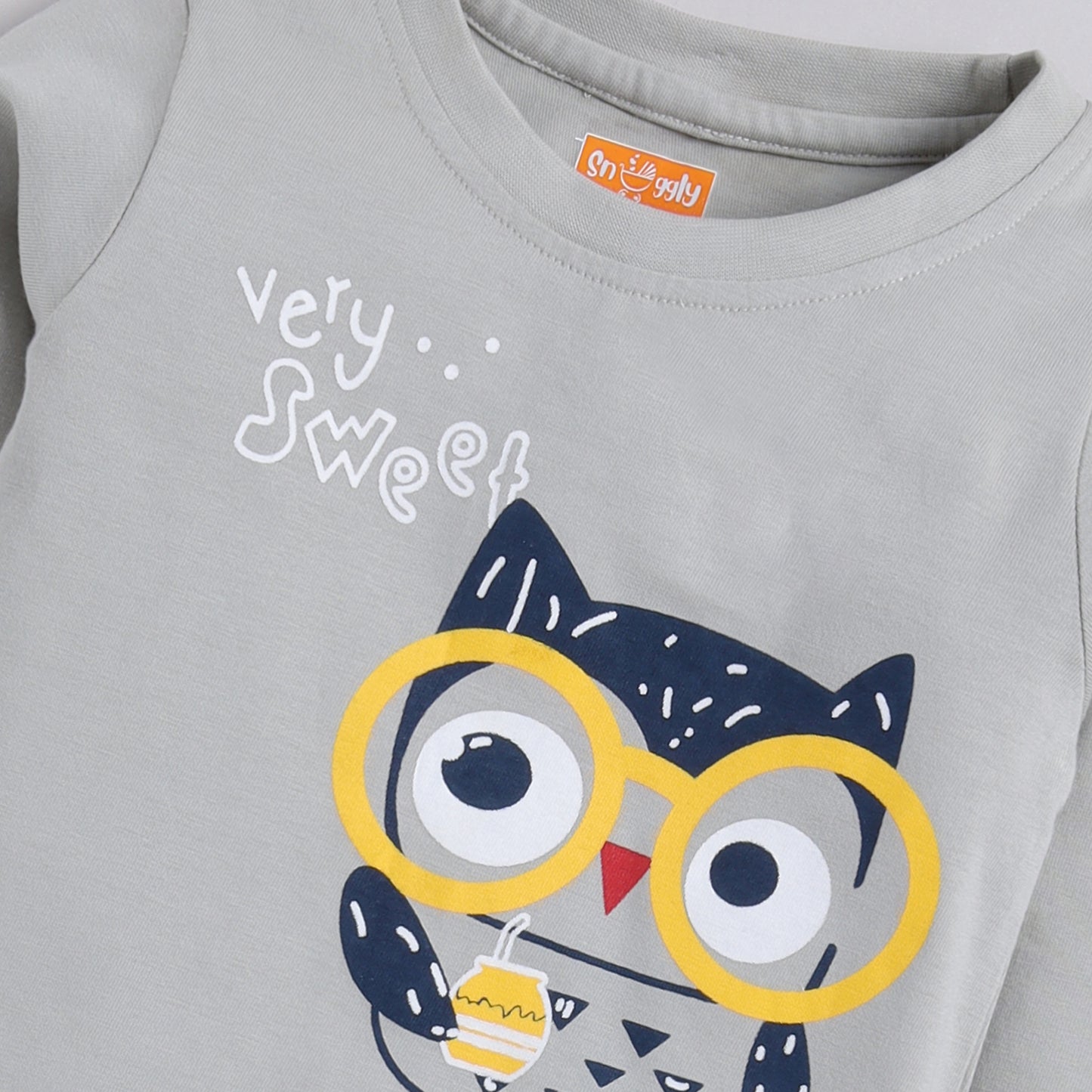 Owl Print Full-Sleeves Nightsuit