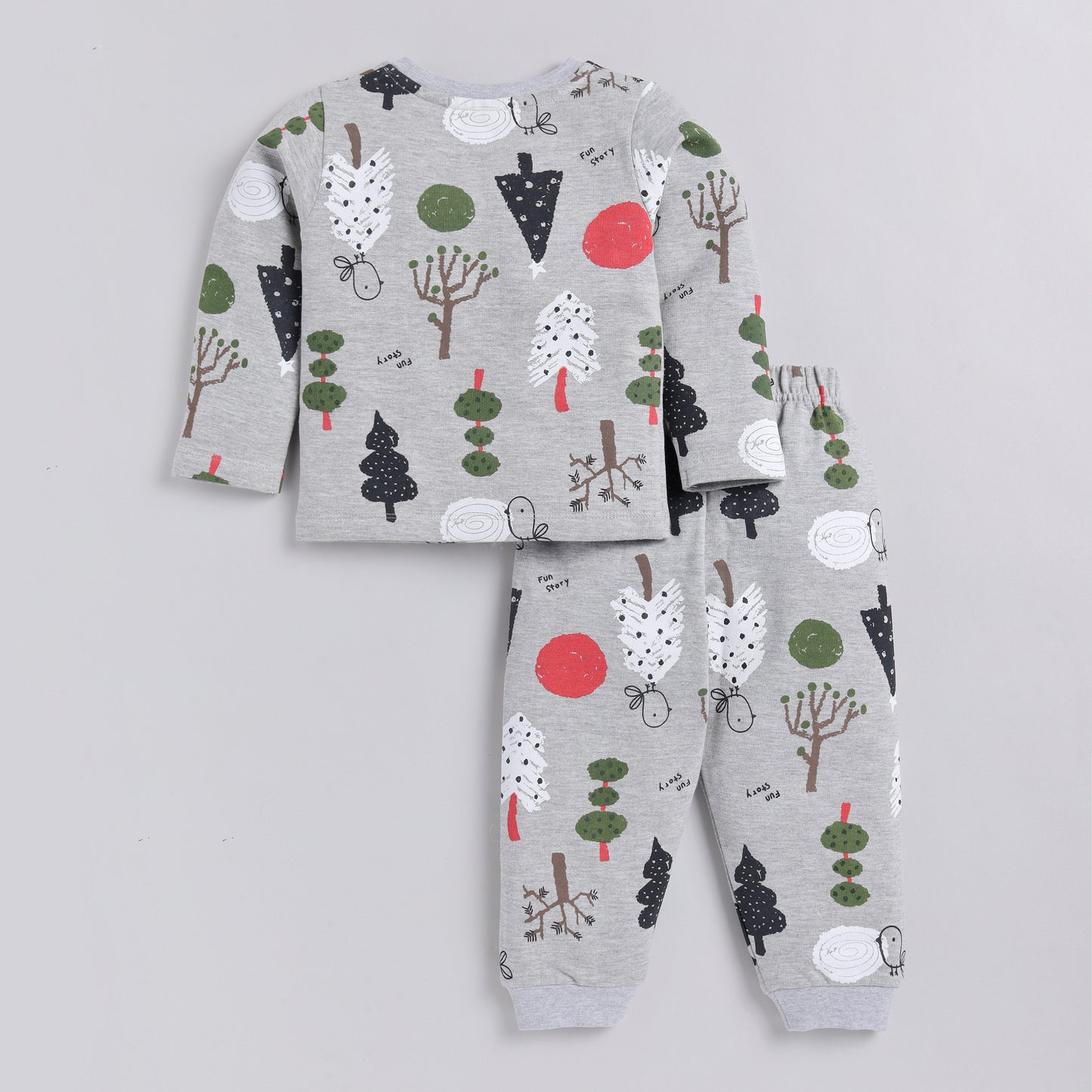 Tree Print Full-Sleeves Sweat Shirt with Joggers