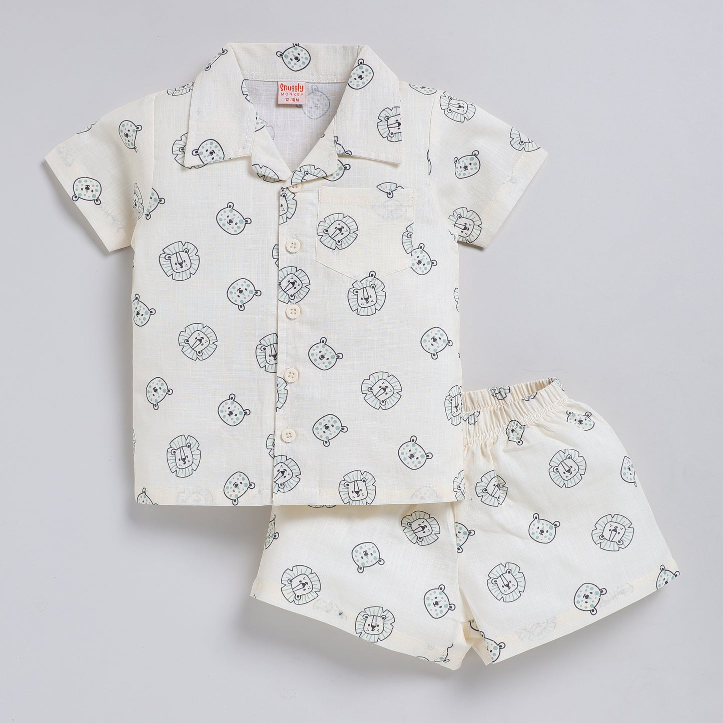Boys linen lion print co-ord set