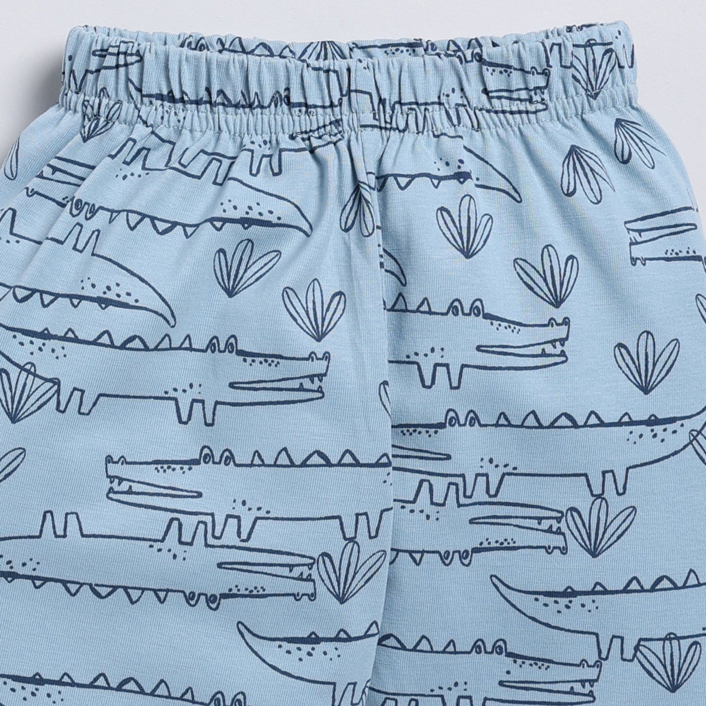 Snuggly Monkey Crocodile Print Unisex Top Pajama Set