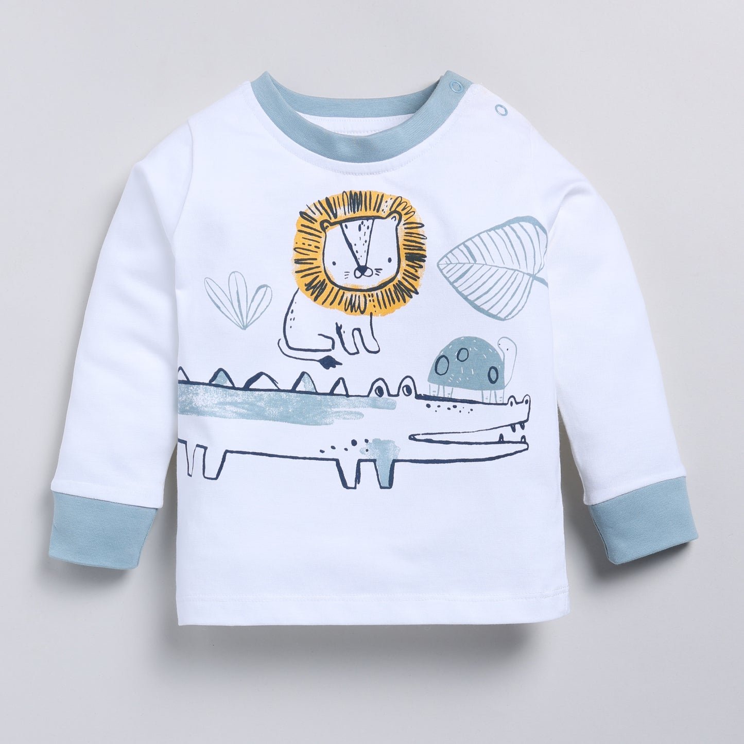 Snuggly Monkey Crocodile Print Unisex Top Pajama Set