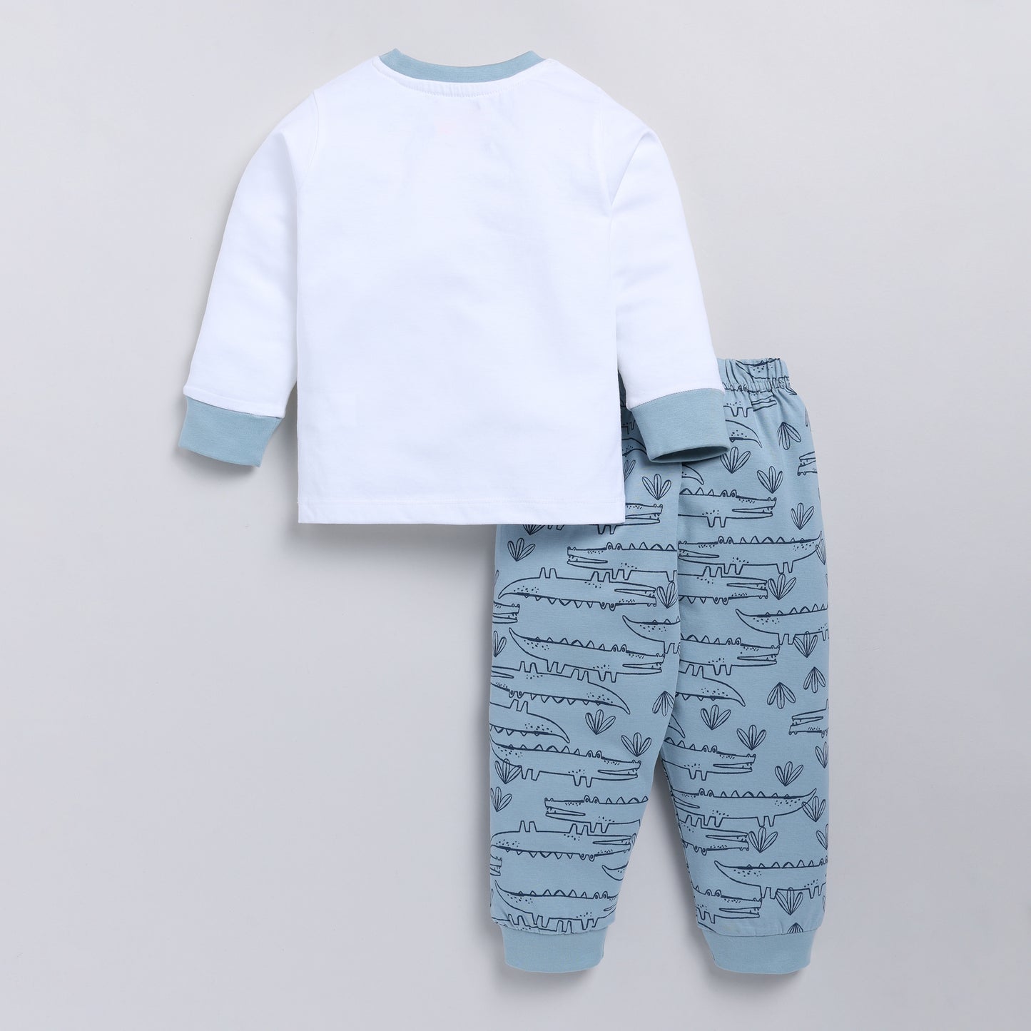Snuggly Monkey Crocodile Print Unisex Top Pajama Set