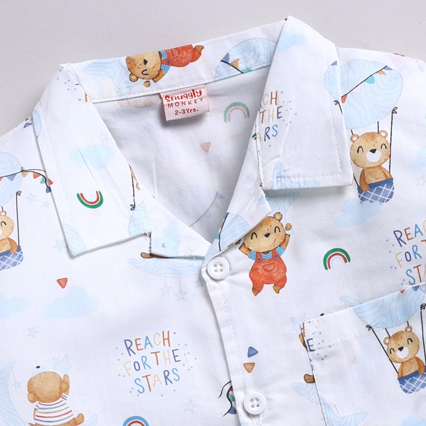 Bear & Rainbow Print Pyjama Set