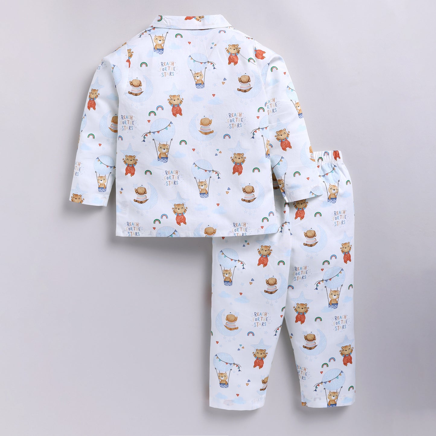 Bear & Rainbow Print Pyjama Set