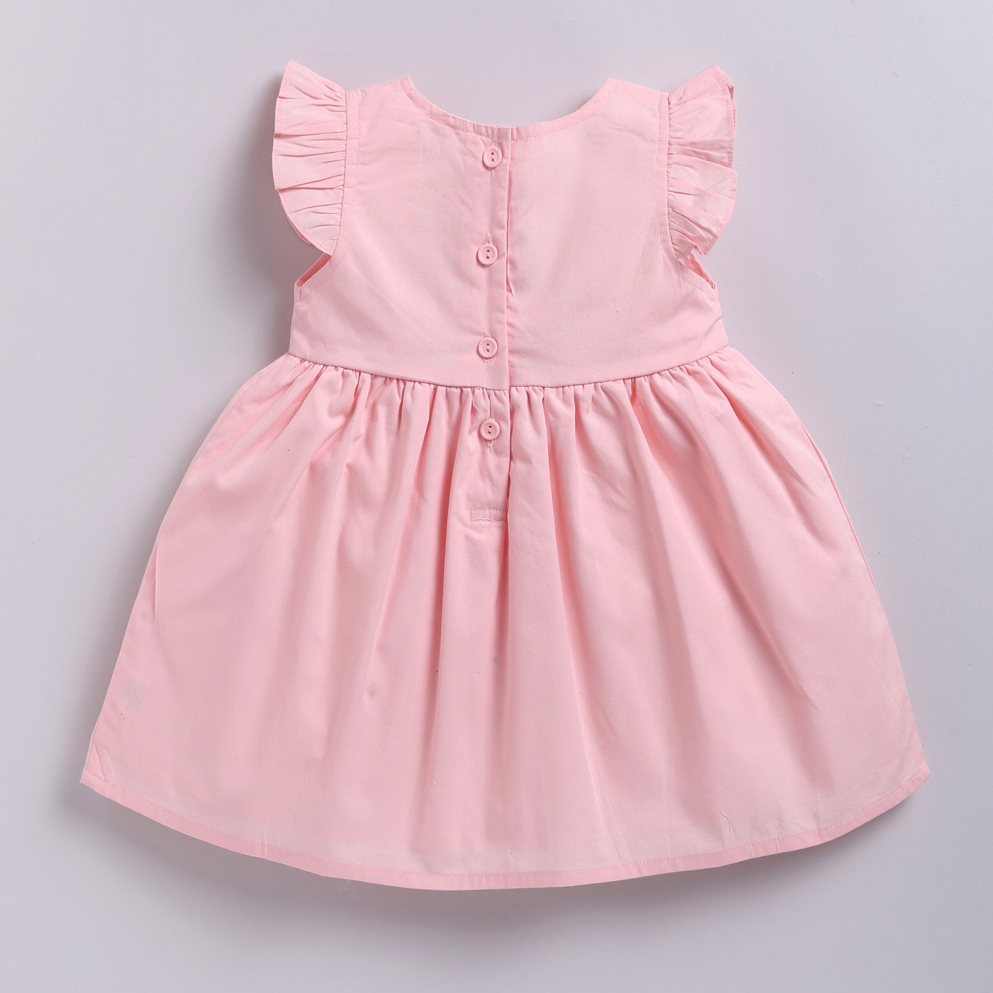 Pink Floral Embroidered Frock