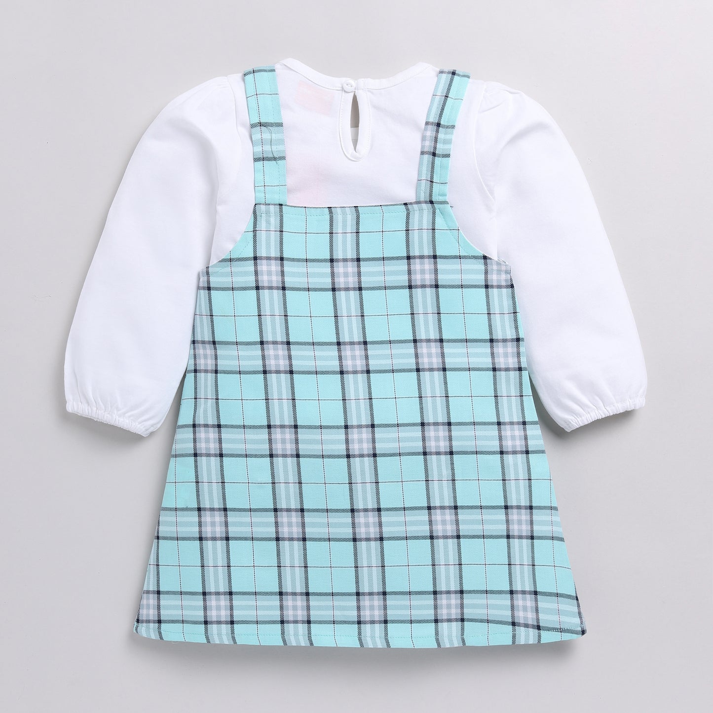 Woven Checks Frock with Full Sleeves Inner
