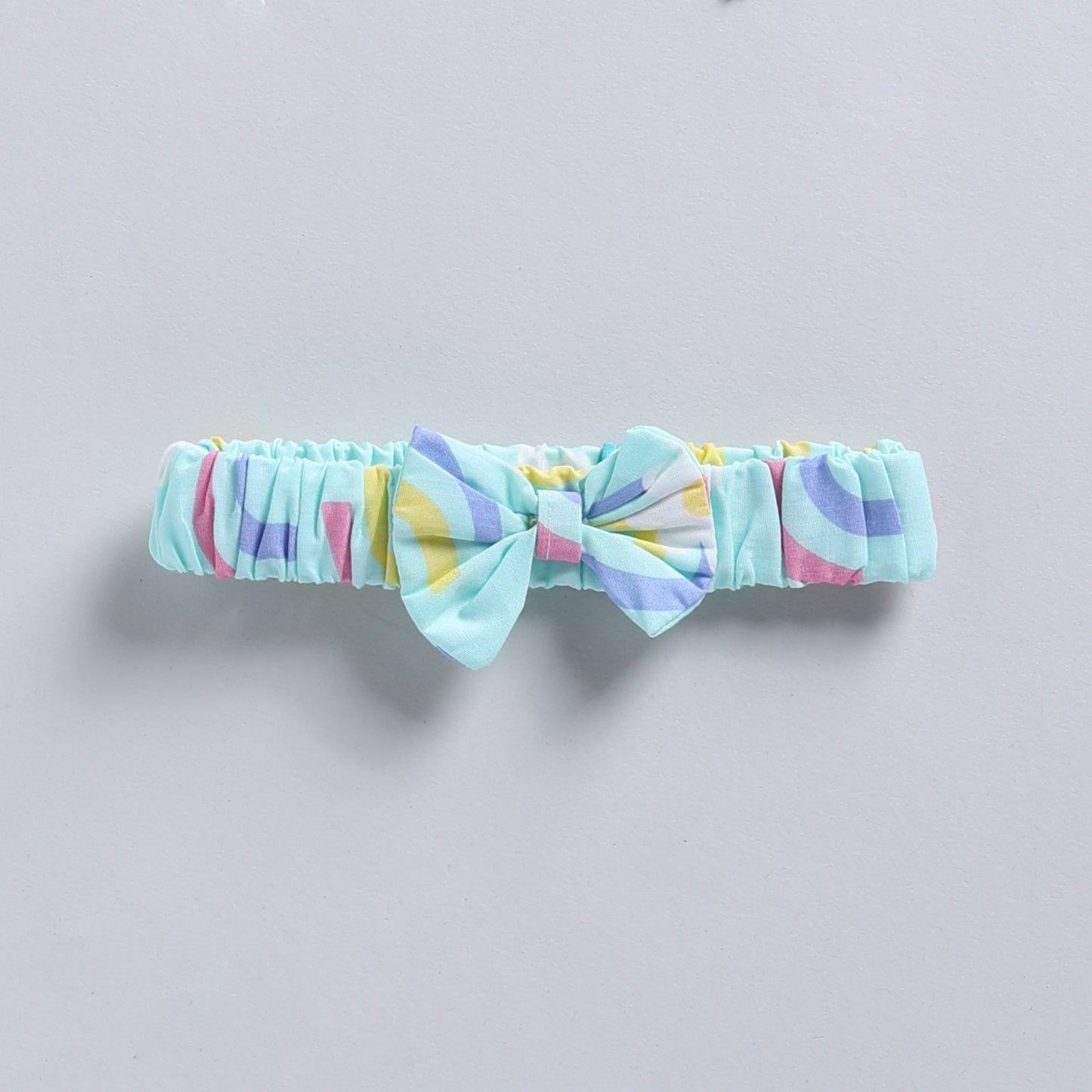 Rainbow Print Sleeveless Frock with matching Hairband