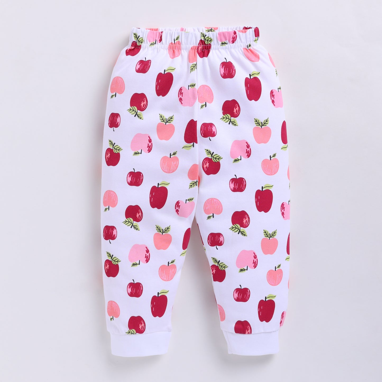 Adorable Apple Print Nightsuit Set - White