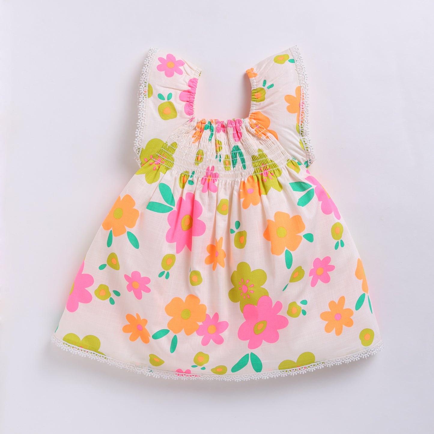 Vibrant Floral print frock with a matching Hairband