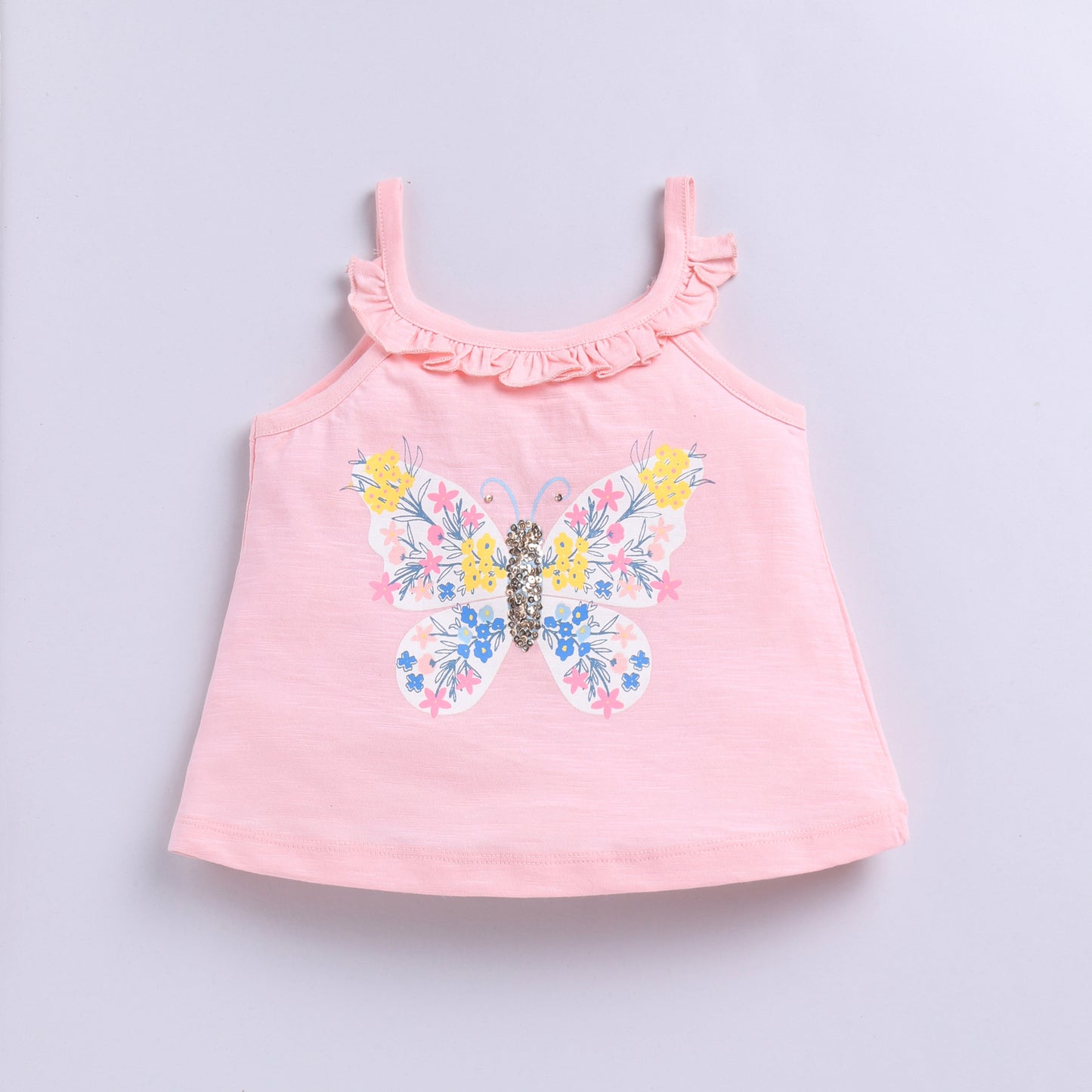 Butterfly Top with Shorts with Beads Embroidery