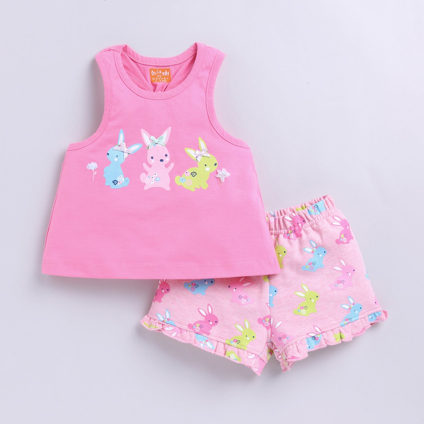 Bunny Print Top with Shorts