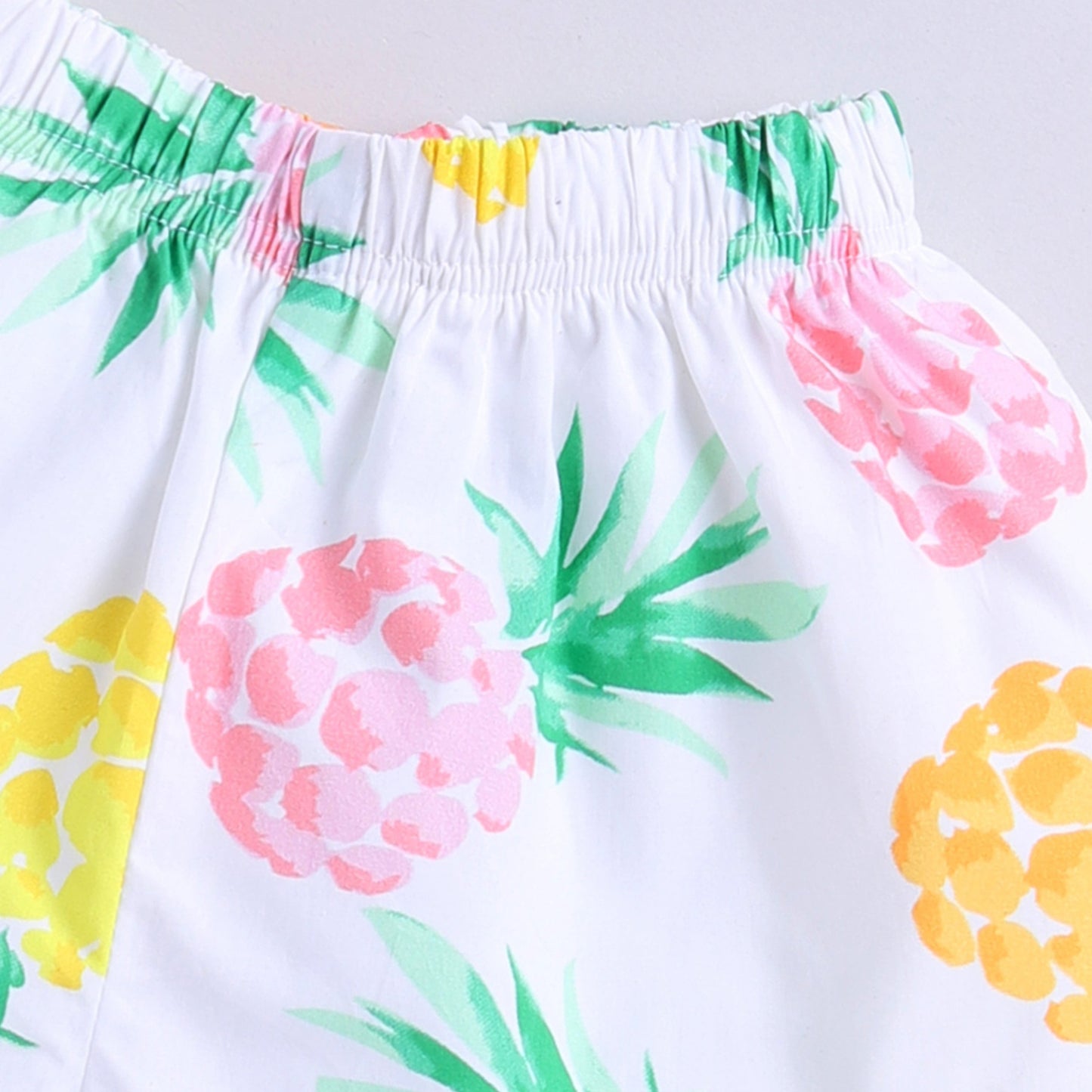 Pineapple Print Woven Shirt with Shorts