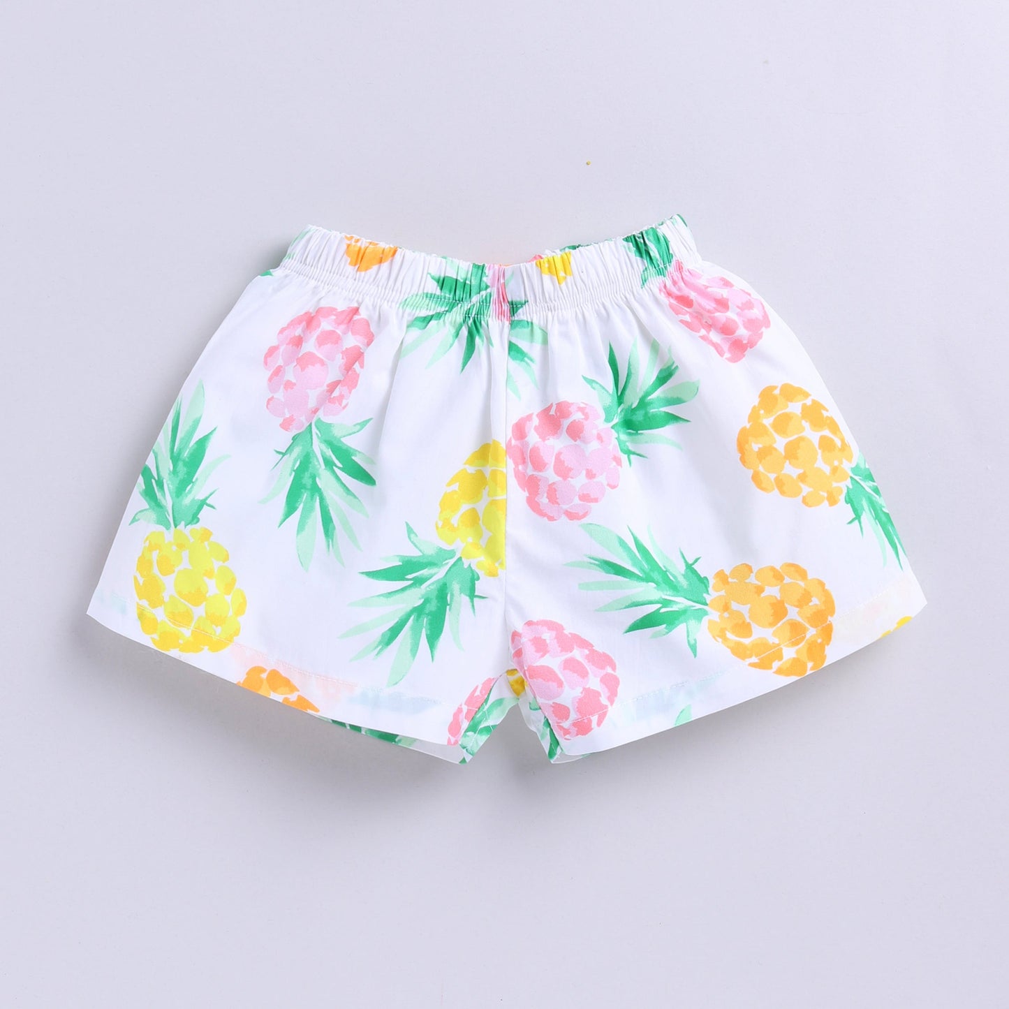 Pineapple Print Woven Shirt with Shorts